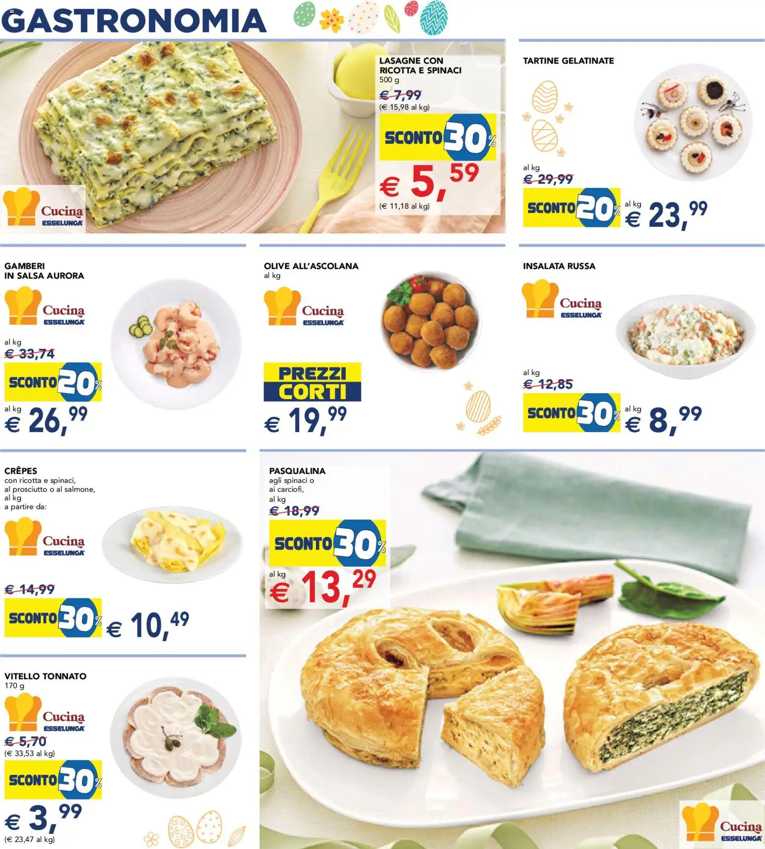 Volantino Esselunga S del 23.03.2026 | Pagina: 4 | Prodotti: Gamberi, Salsa, Spinaci, Ricotta