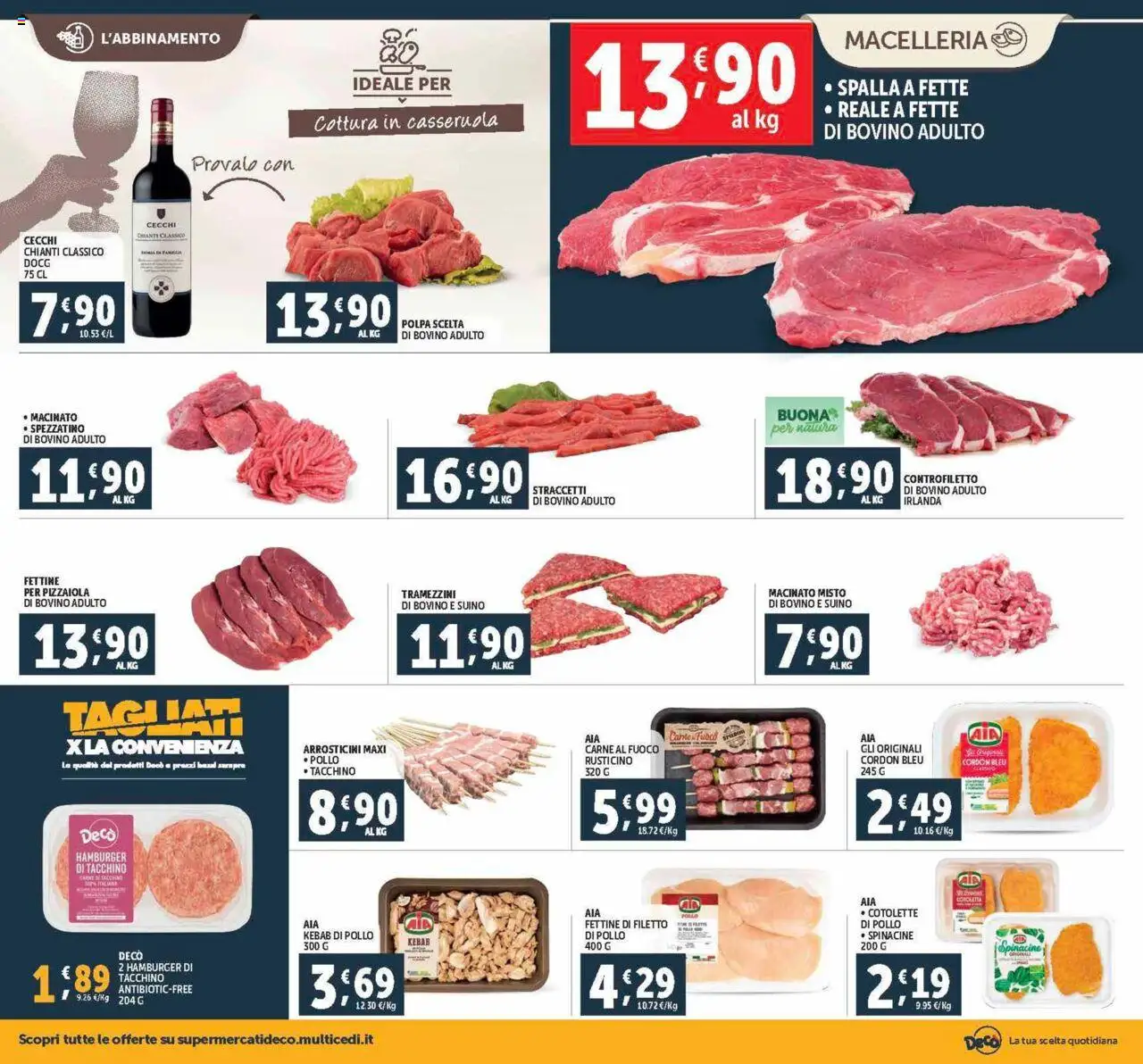 Volantino Decò del 21.08.2025 | Pagina: 4 | Prodotti: Pollo, Tacchino, Hamburger, Arrosticini