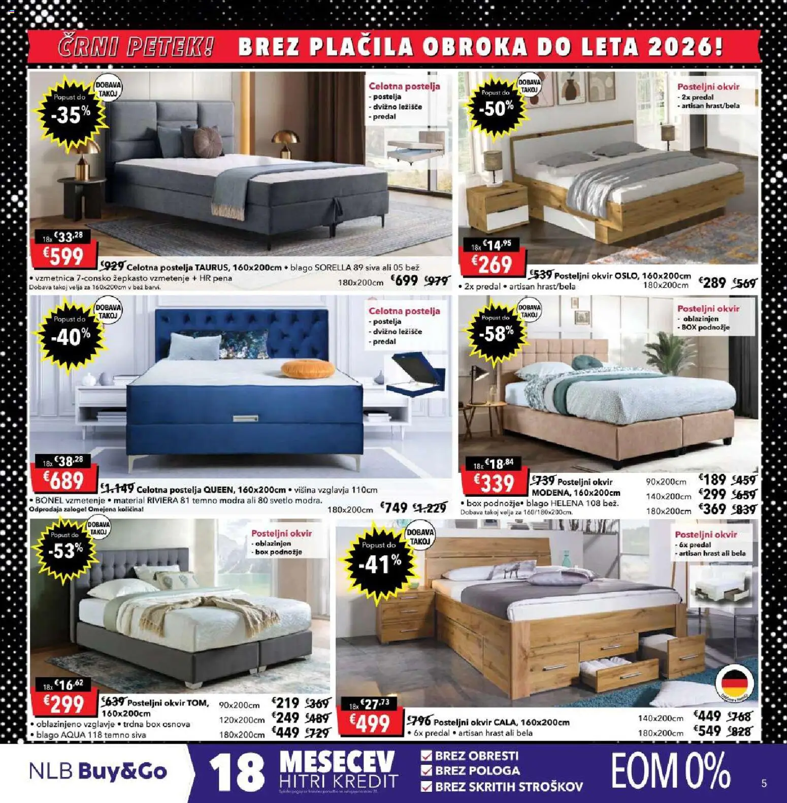 Novi Harvey Norman katalog ponudbe – veljaven od 13.11.2025 | Stran: 5 | Izdelki: Okvir, Posteljni okvir, Ležišče, Postelja