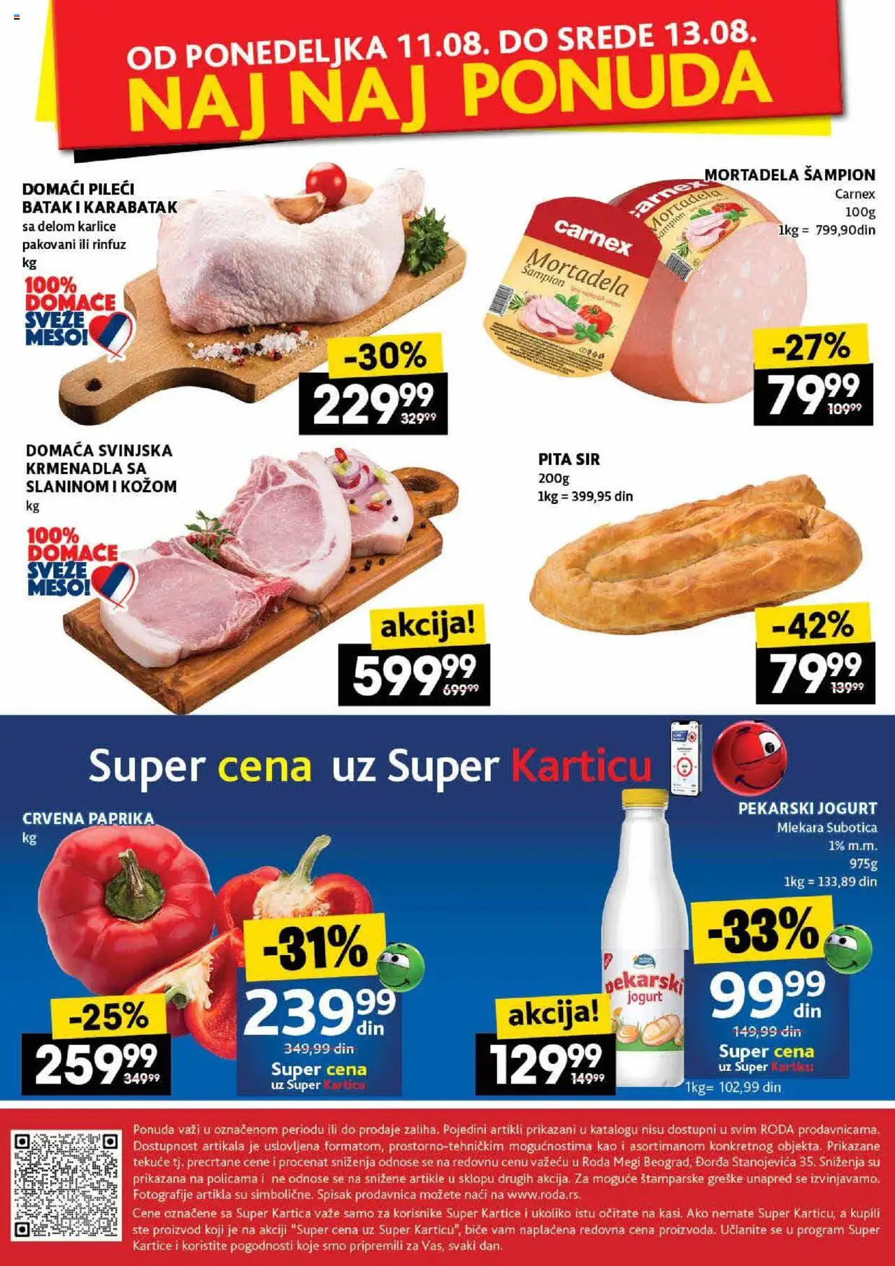 Roda katalog - važi od 07.08.2025 | Strana: 48 | Proizvode: Paprika, Mortadela, Sir, Jogurt