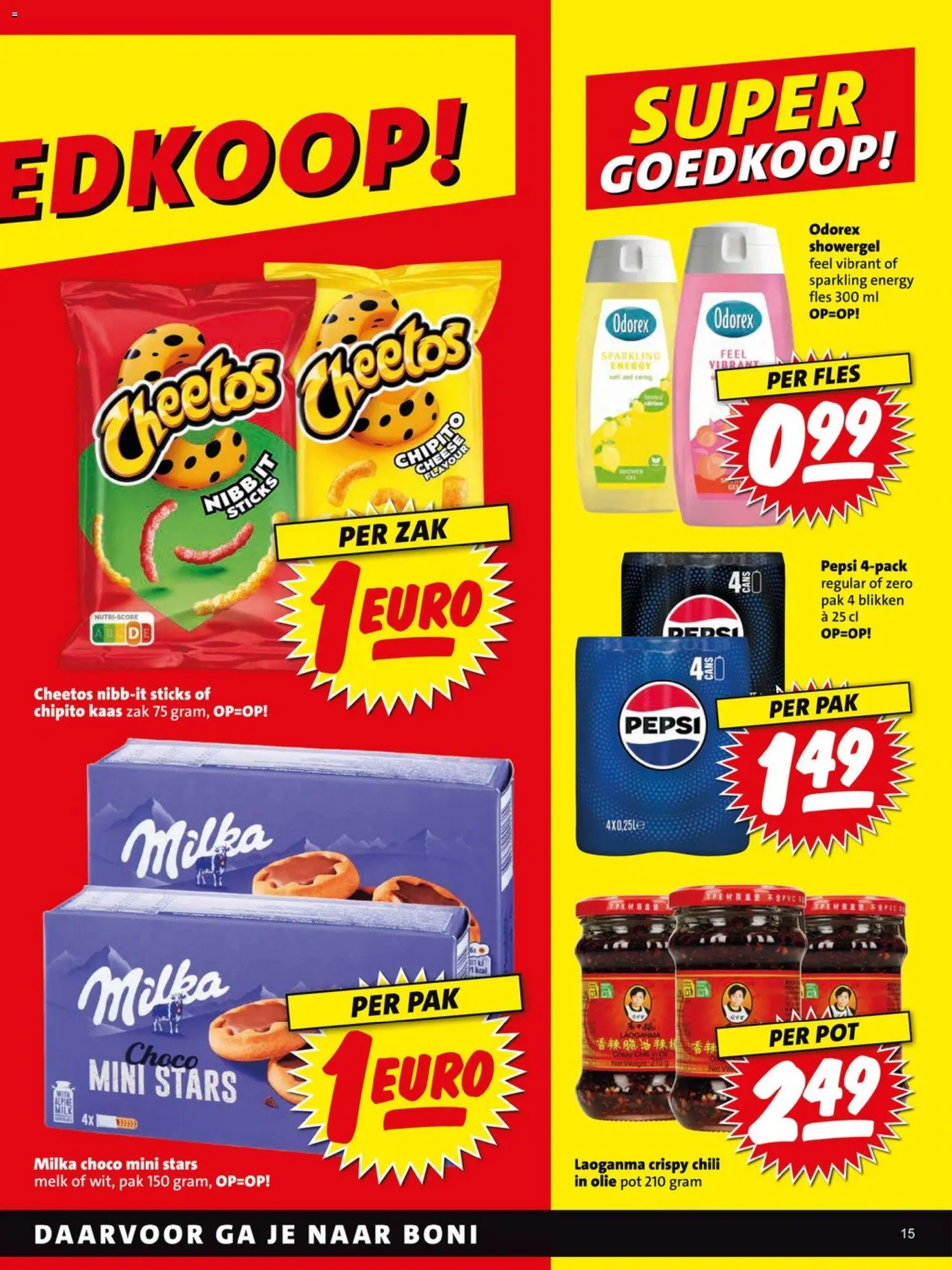 {H1} | Pagina: 15 | Producten: Olie, Pepsi, Zak, Cheetos