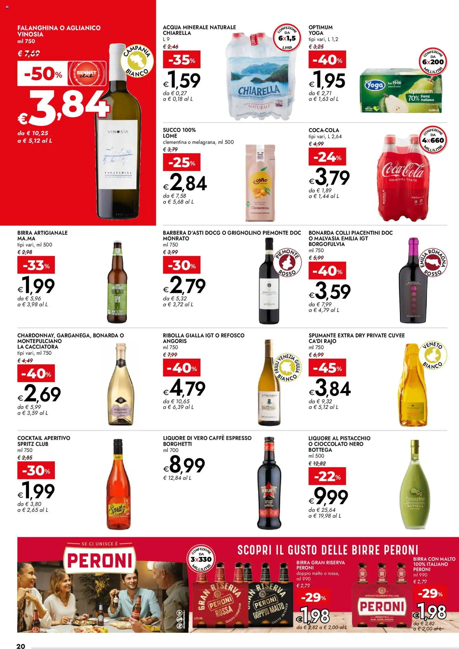Volantino bennet del 13.11.2025 | Pagina: 20 | Prodotti: Cioccolato, Succo, Birra, Spumante