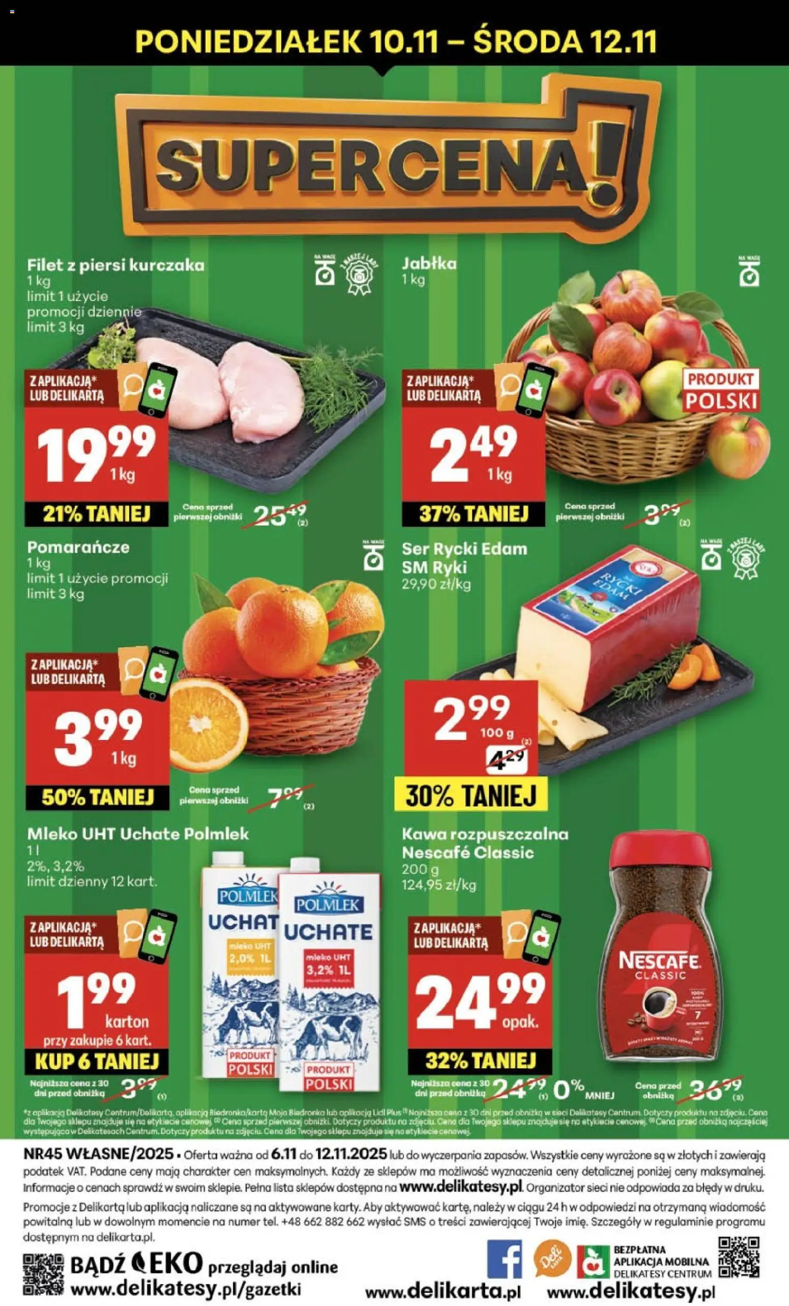 Delikatesy Centrum Gazetka - Sklepy Własne od 06.11.2025 | Strona: 40 | Produkty: Nescafe, Kawa rozpuszczalna, Mleko, Filet z piersi kurczaka