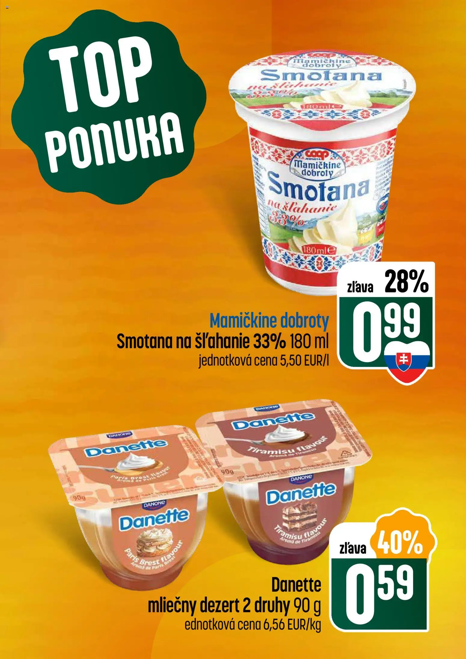 Nové COOP Jednota akcie – leták je platný od 26.02.2026 | Strana: 3 | Produkty: Smotana, Smotana na šľahanie