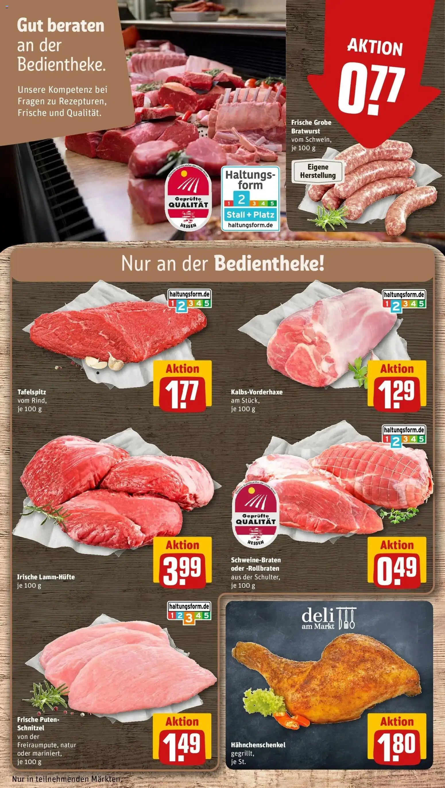 Rewe prospekt Korbach	 – gültig ab 16.02.2026 | Seite: 14 | Produkte: Tafelspitz, Hahnchenschenkel, Bratwurst, Schnitzel