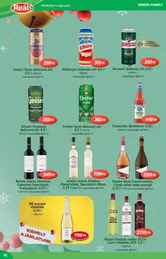 Reál Akciós újság - amely érvényes a következő dátumtól: 10.12.2025 | Oldal: 16 | Termékek: Pezsgő, Gösser, Dobozos sör, Vörösbor