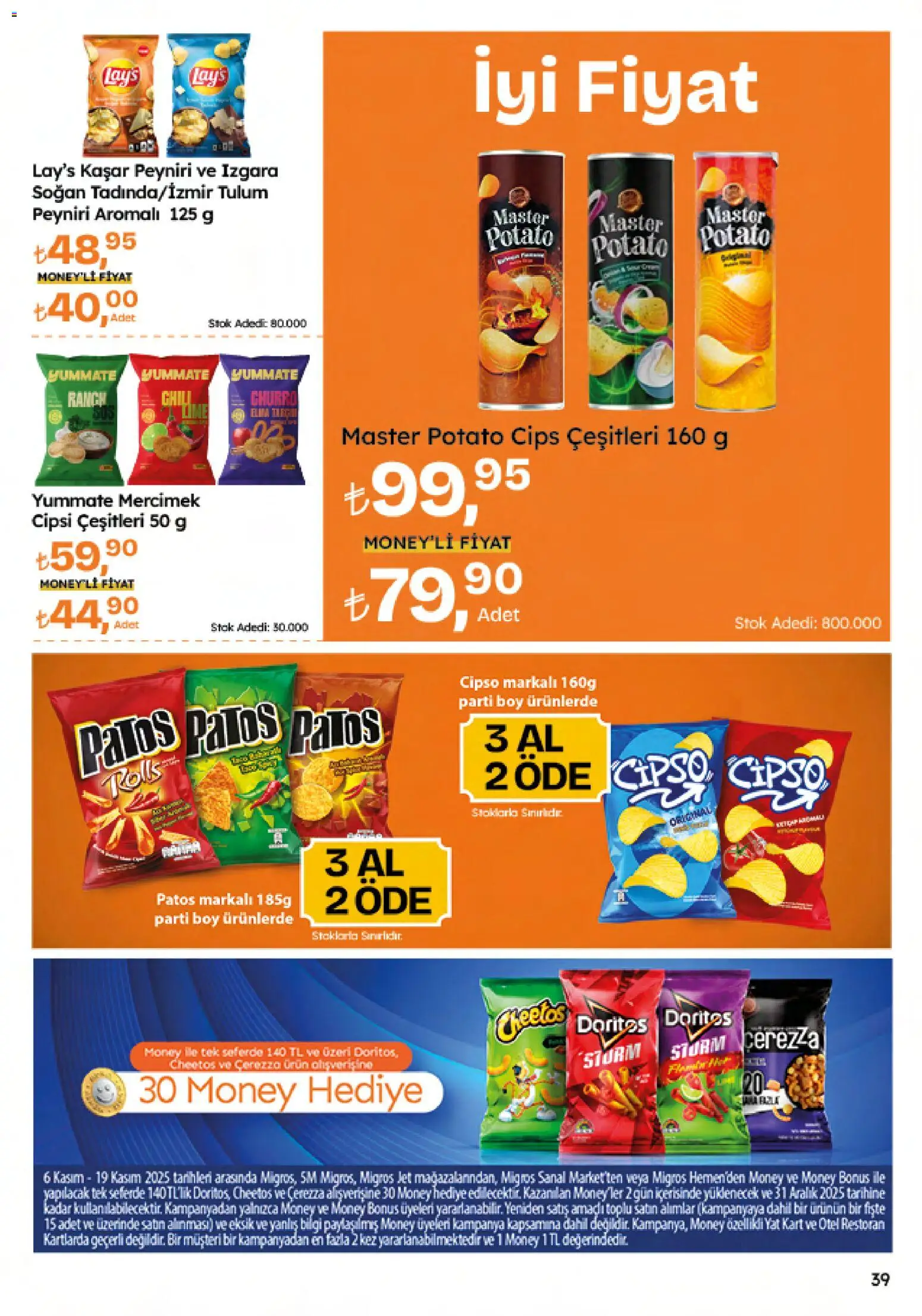 Migros Katalog - 5M Migroskop Dijital - 06.11.2025 tarihinden itibaren geçerlidir | Sayfa: 39 | Ürünler: Ravioli, Cips, Soğan, Izgara
