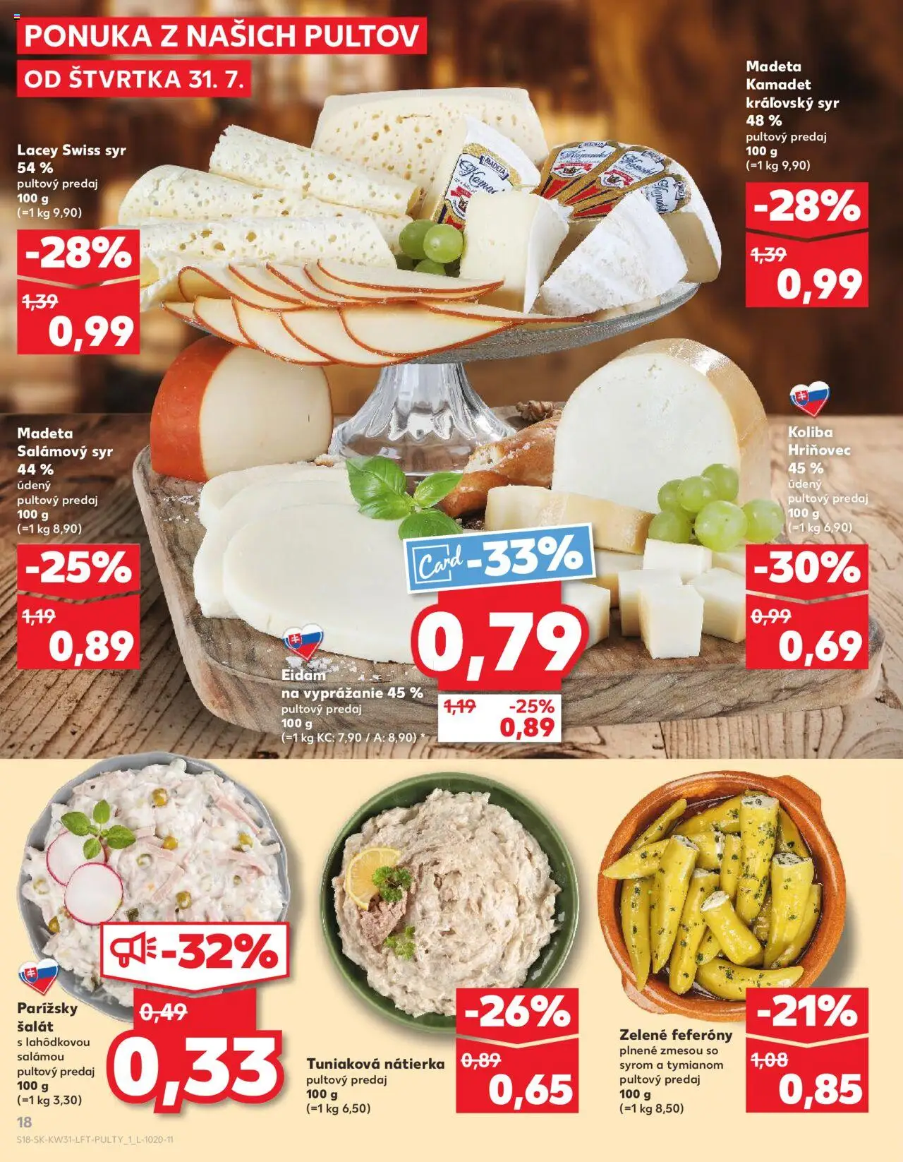 Kaufland Dubnica Nad Váhom │ platný od 31.07.2025 | Strana: 18 | Produkty: Syr, Eidam, Šalát