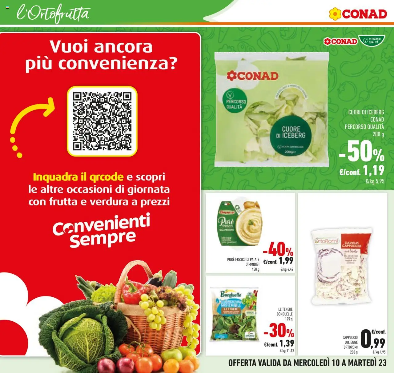Volantino Conad del 10.09.2025 | Pagina: 10 | Prodotti: Patate, Frutta, Cavolo, Cappuccio
