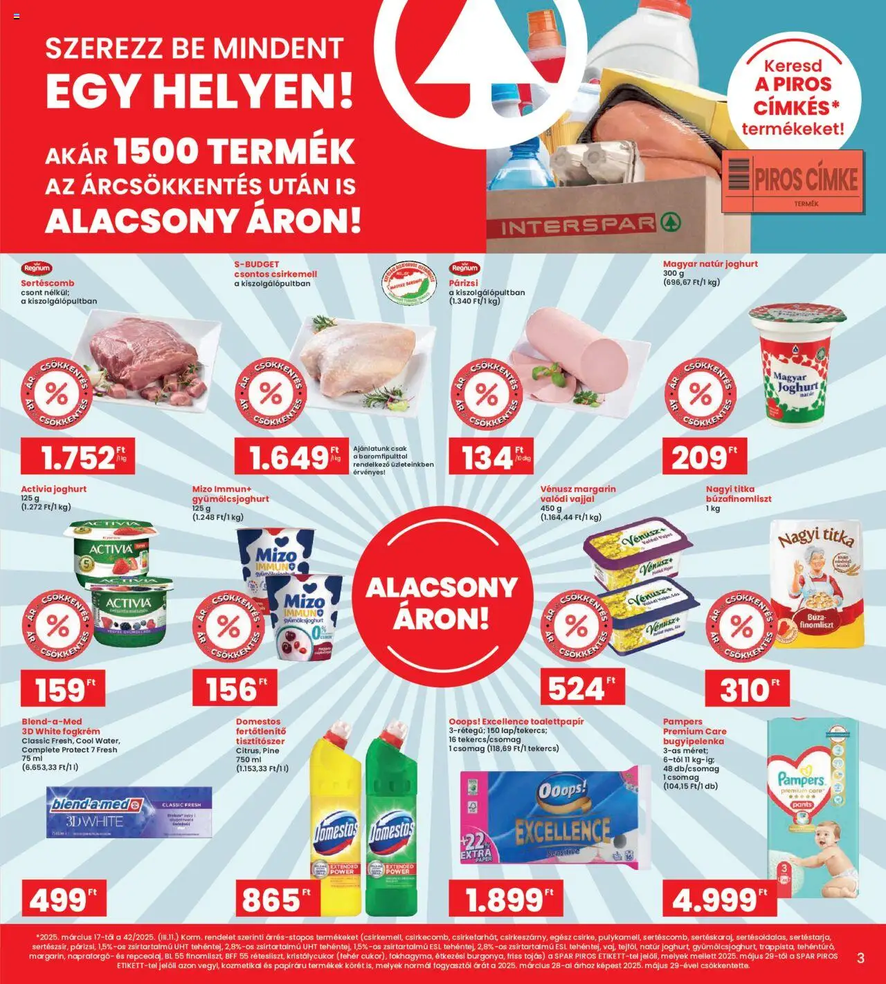 Interspar akciós ujság - amely érvényes a következő dátumtól: 26.06.2025 | Oldal: 3 | Termékek: Sertéscomb, Joghurt, Tojás, Fogkrém
