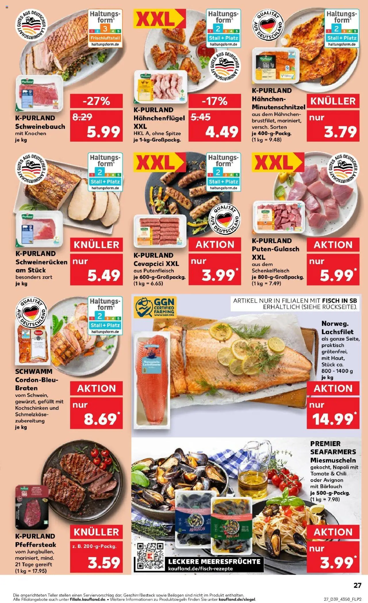 Kaufland prospekt Potsdam	 – gültig ab 28.09.2025 | Seite: 27 | Produkte: Schweinebauch, Cevapcici, Fisch, Chili