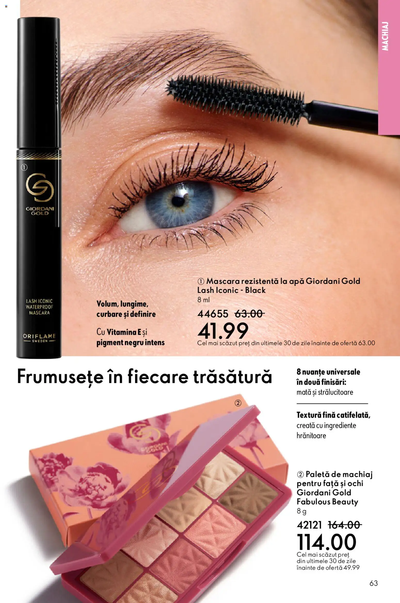 Noul catalog Oriflame – valabil de la 04.03.2026 | Pagină: 63 | Produse: Machiaj, Mascara, Apă