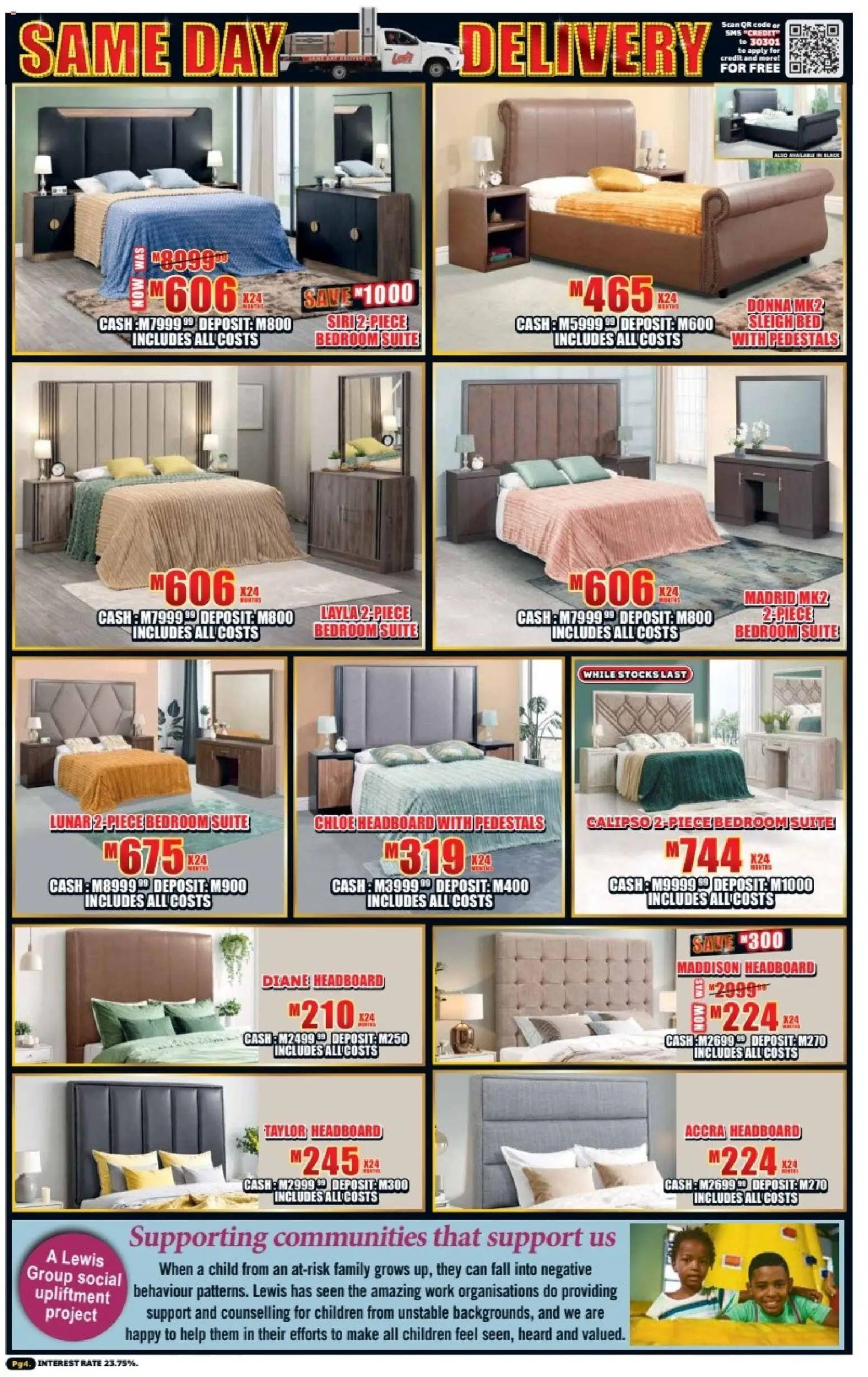 New Lewis Stores catalogue – valid from 05.01.2026 | Page: 4 | Products: Headboard, Bed