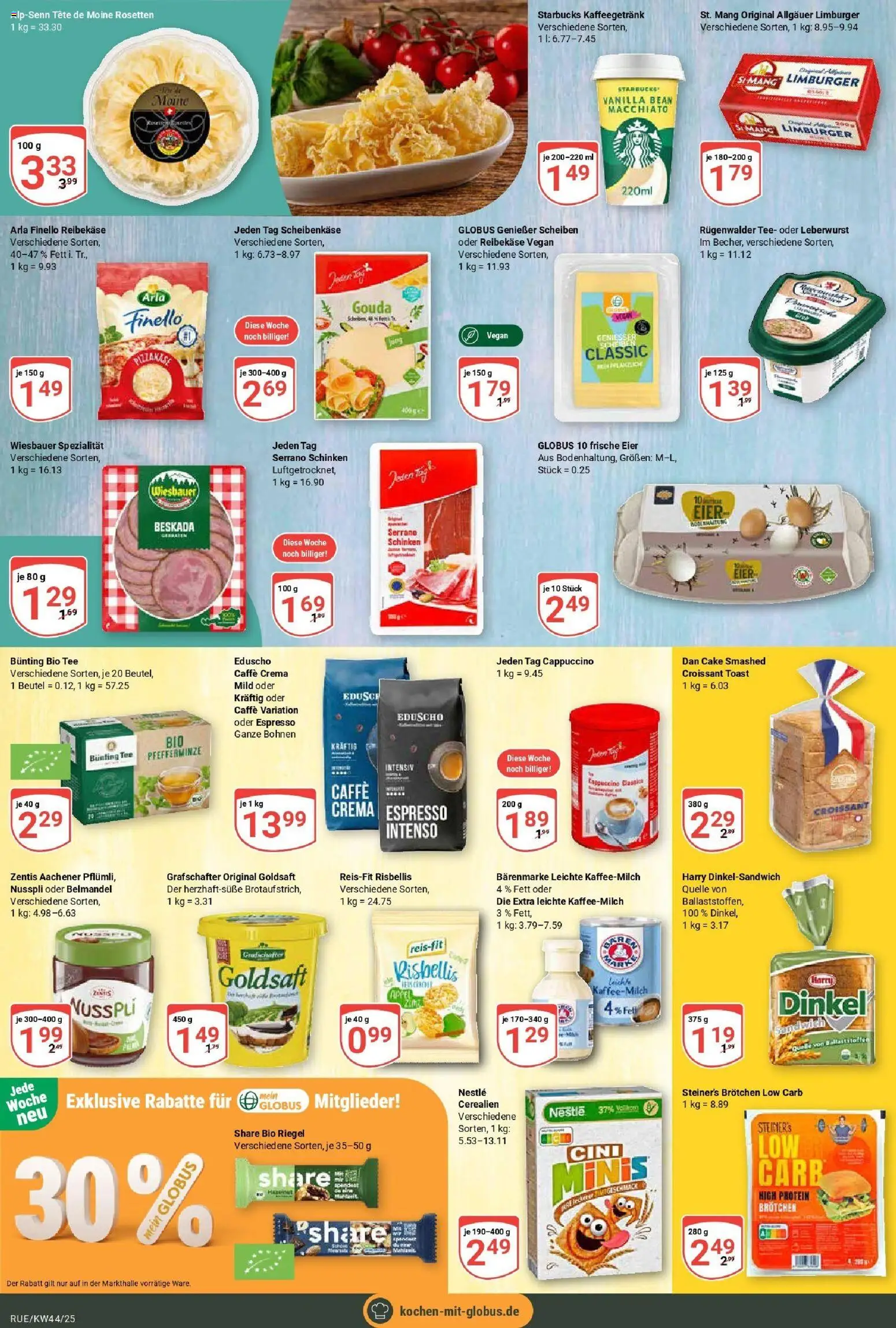 Globus prospekt Rüsselsheim	 – gültig ab 26.10.2025 | Seite: 12 | Produkte: Toast, Croissant, Schinken, Reibekase