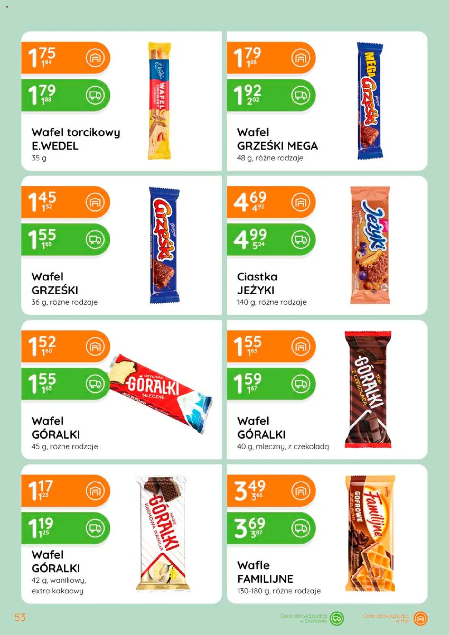 Eurocash gazetka od 02.04.2026 | Strona: 53 | Produkty: Wafle, Czekolada, Ciastka