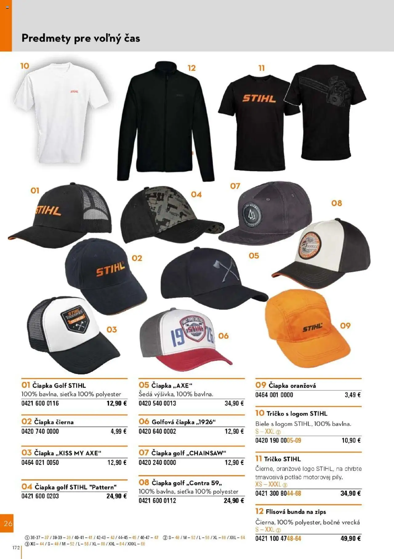 Nové STIHL akcie – leták je platný od 01.04.2025 | Strana: 172 | Produkty: Tričko, Bunda, Čiapka