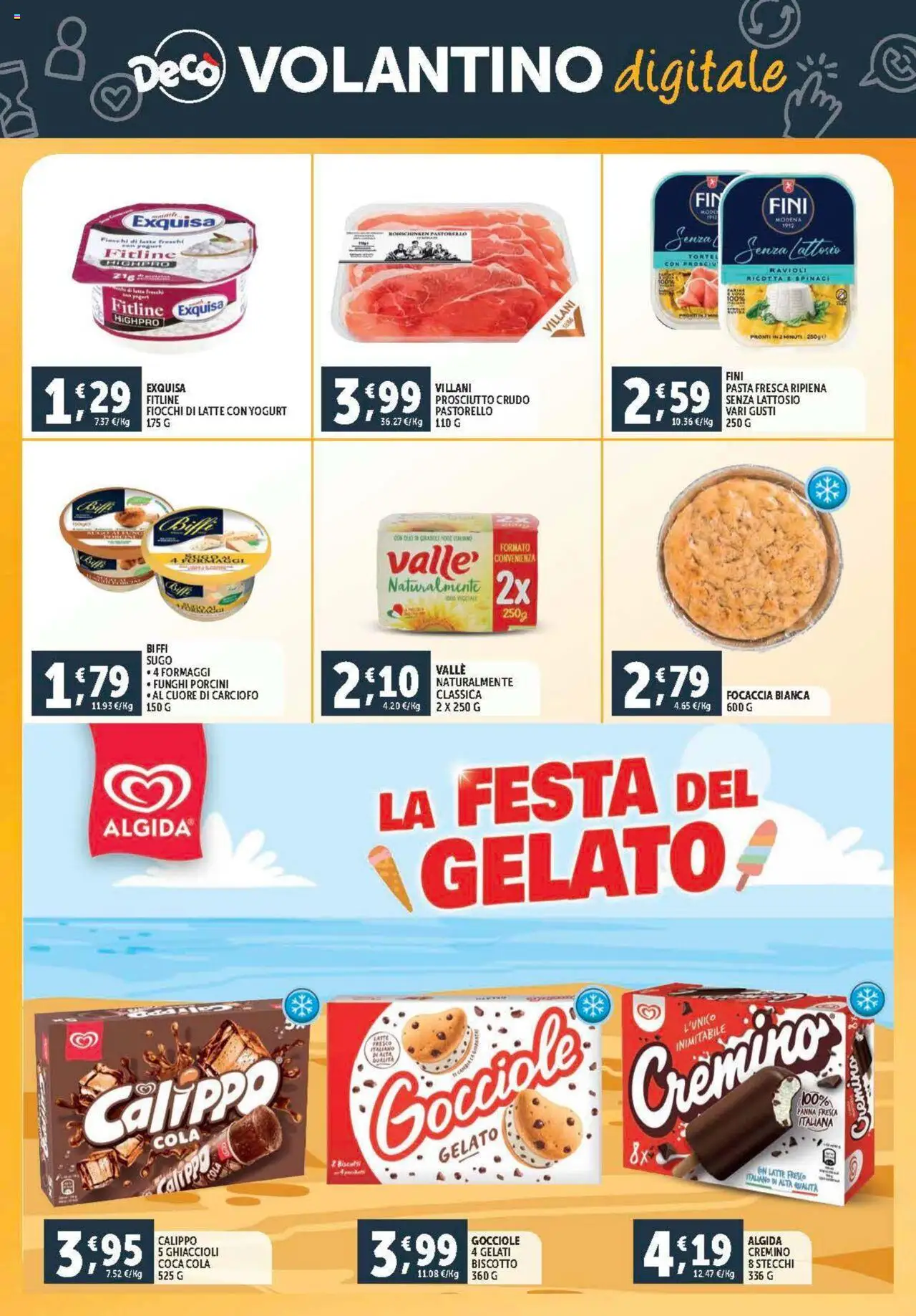 Volantino Decò del 08.08.2025 | Pagina: 23 | Prodotti: Gelato, Latte, Sugo, Coca Cola