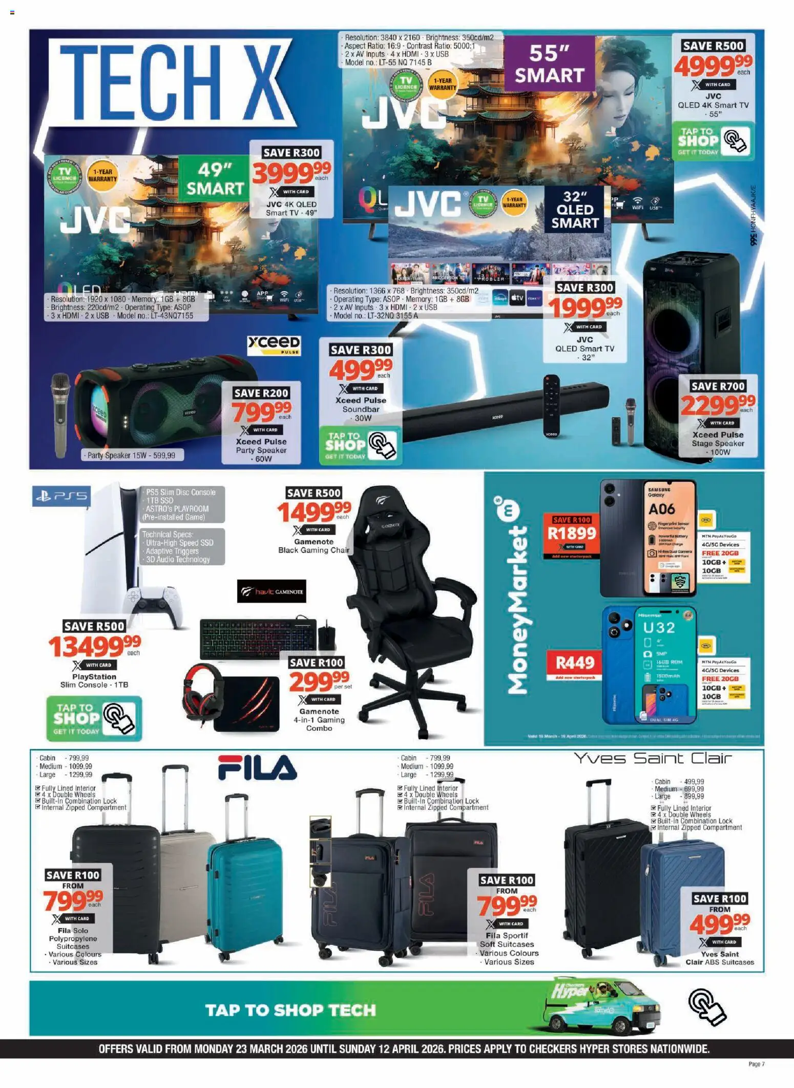 New Checkers catalogue – valid from 23.03.2026 | Page: 7 | Products: USB, Chair, Soundbar, Tap