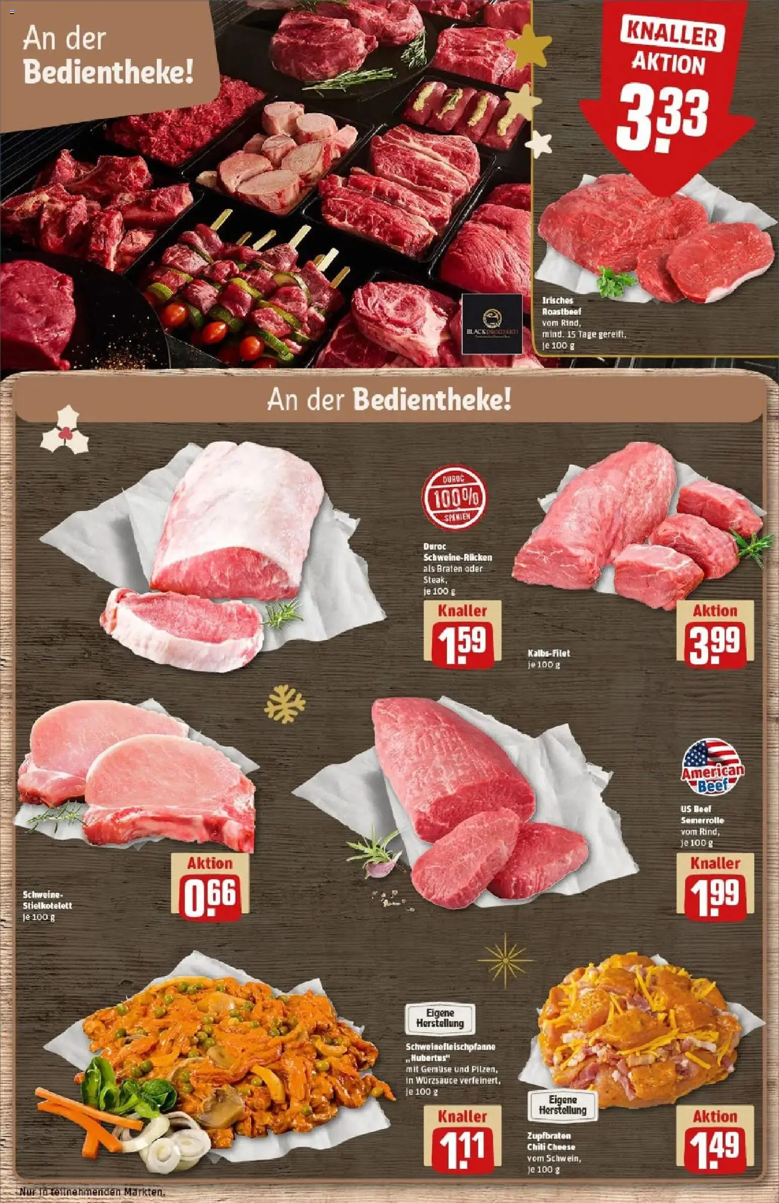 Rewe prospekt Lutherstadt Eisleben	 – gültig ab 01.12.2025 | Seite: 12 | Produkte: Roastbeef, Gemüse, Schweinerucken, Steak
