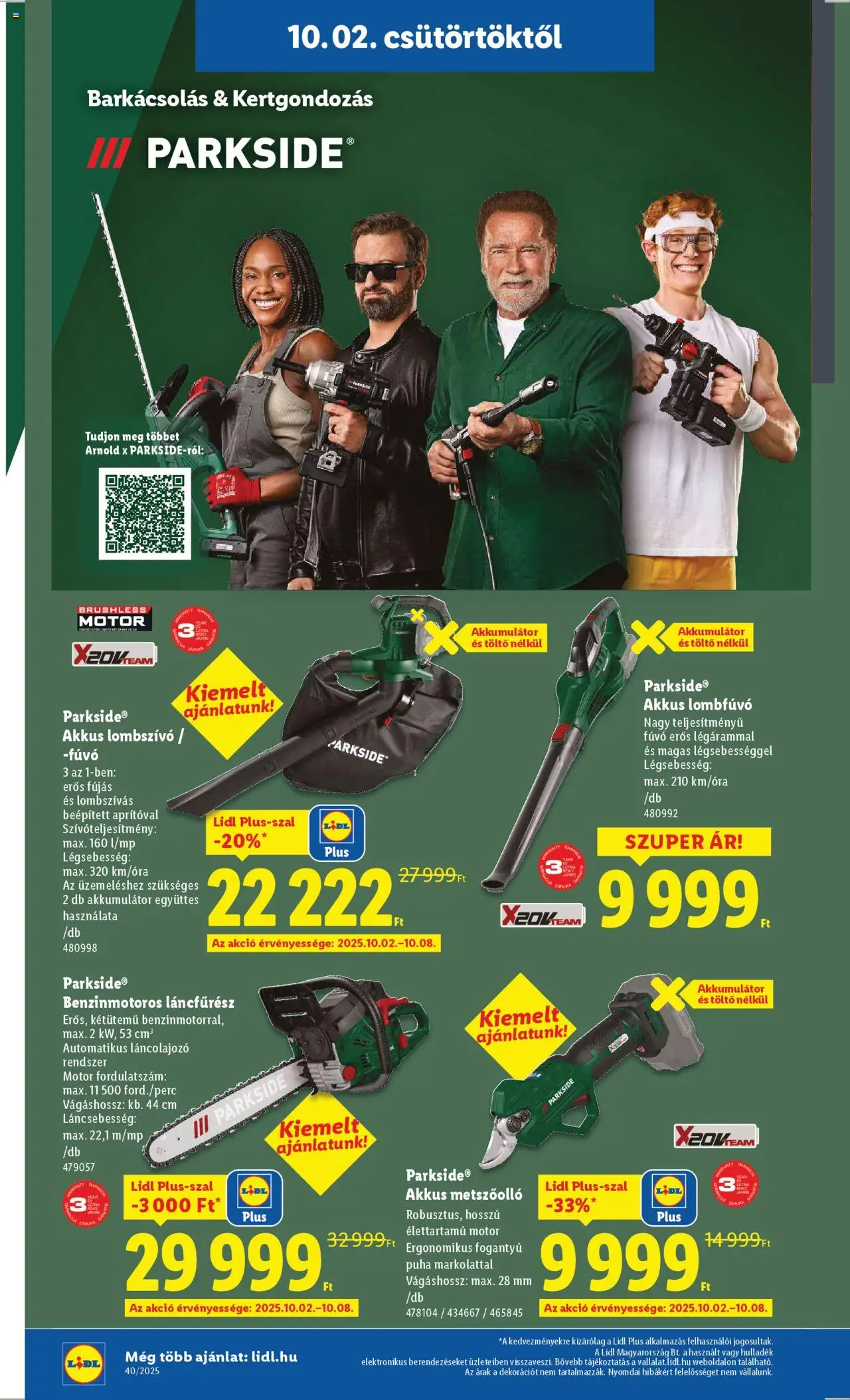 Lidl akciós ujság - amely érvényes a következő dátumtól: 02.10.2025 | Oldal: 42 | Termékek: Parkside, Lombszívó, Metszőolló, Láncfűrész