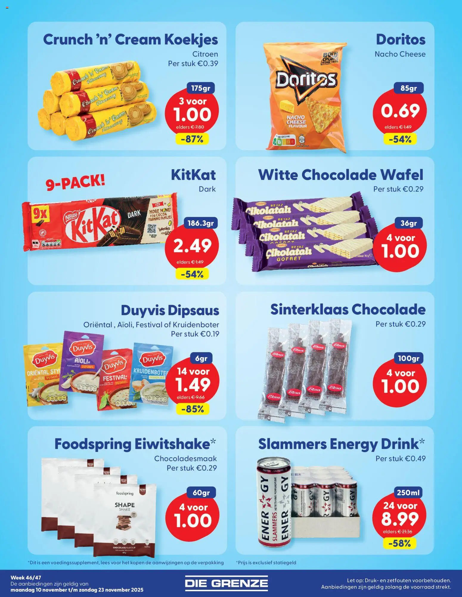 {H1} | Pagina: 3 | Producten: Citroen, Chocolade, Koekjes, Doritos