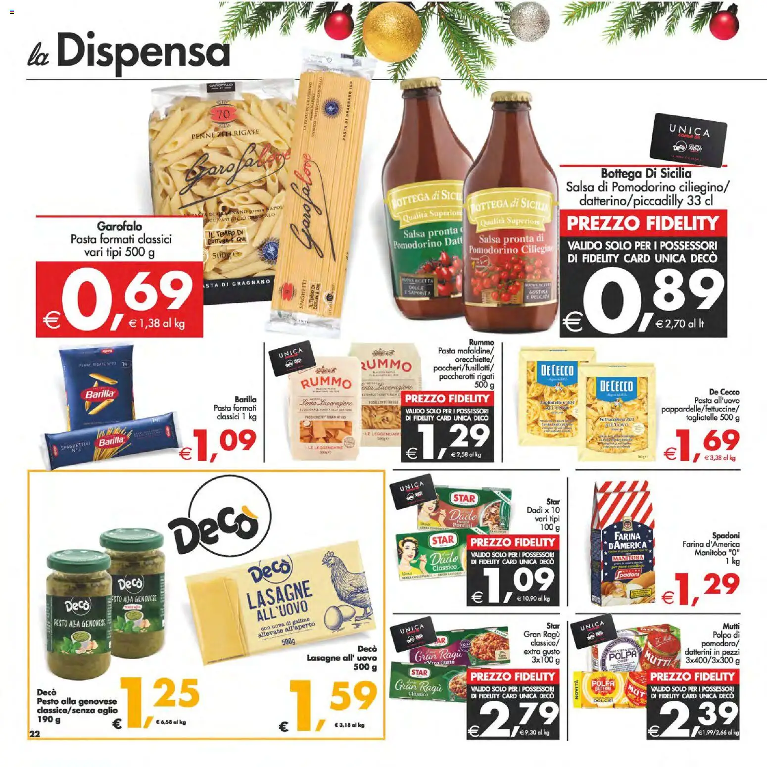 Volantino Decò del 05.12.2025 | Pagina: 22 | Prodotti: Tagliatelle, Pesto, Ragú, Penne