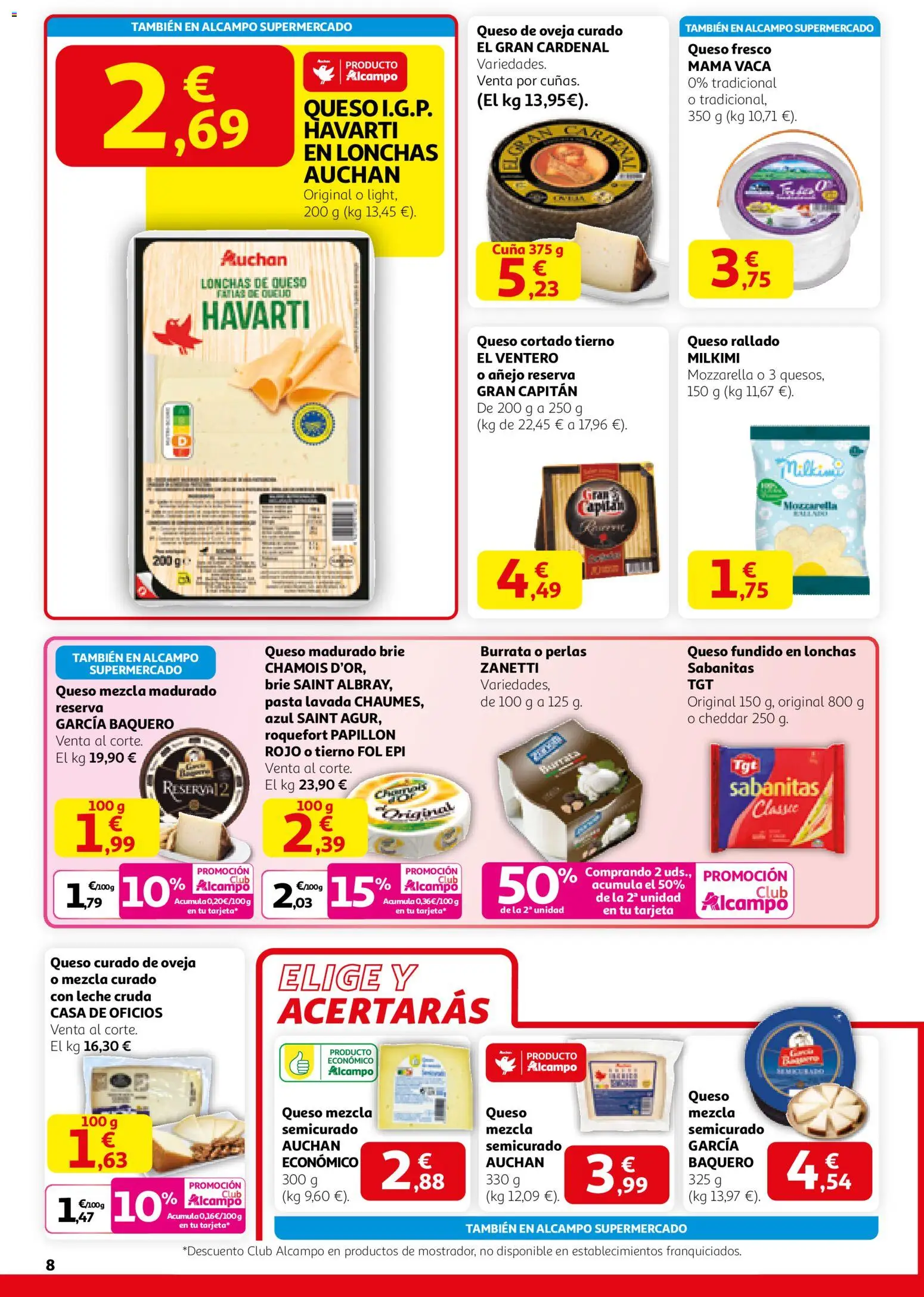 Alcampo -  HG Madrid Unificado │ válido desde el 12.02.2026 | Página: 8 | Productos: Queso de oveja, Queso, Queso fresco, Cuna