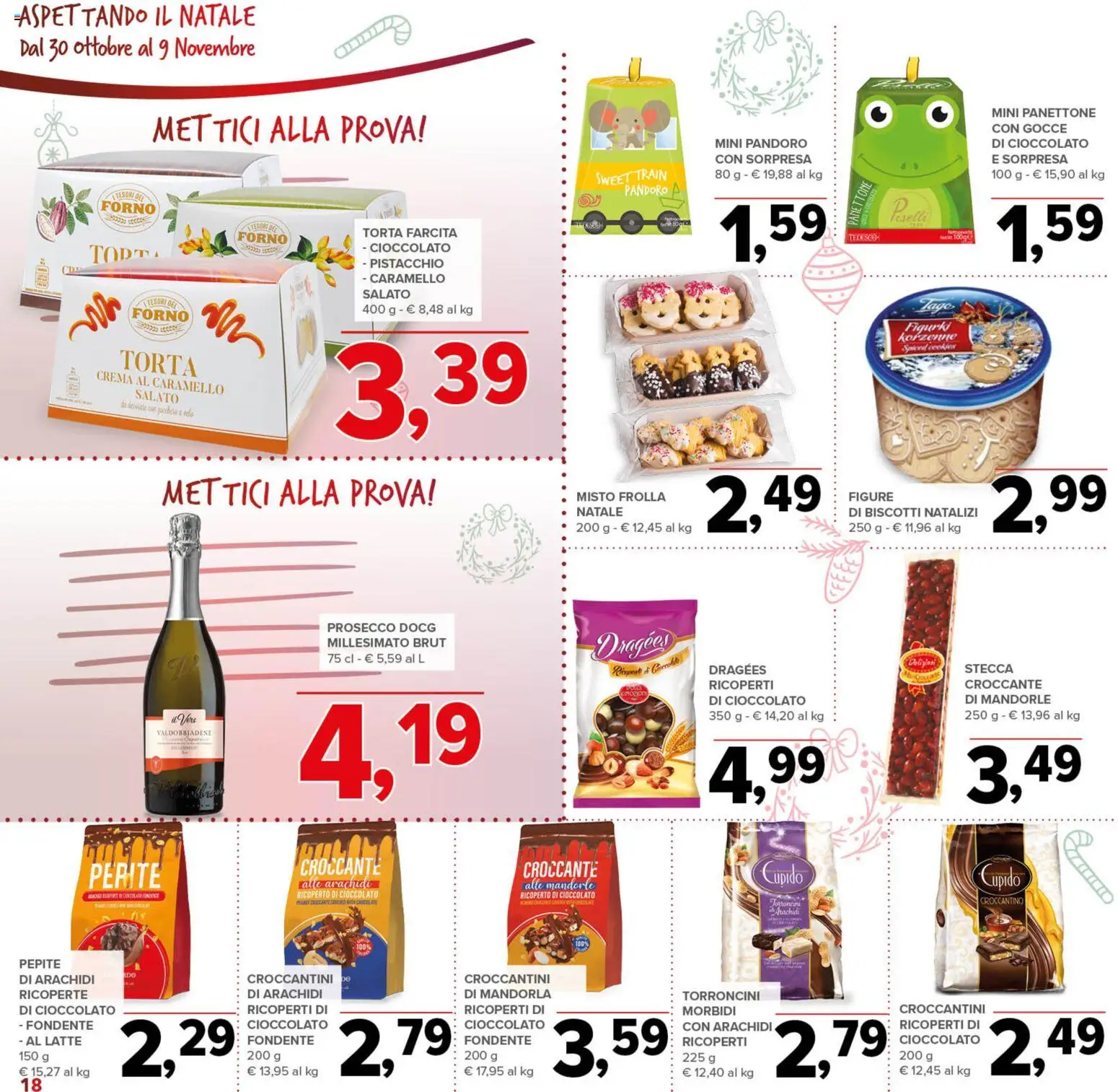 Volantino Todis del 30.10.2025 | Pagina: 18 | Prodotti: Crema, Mandorle, Pandoro, Panettone