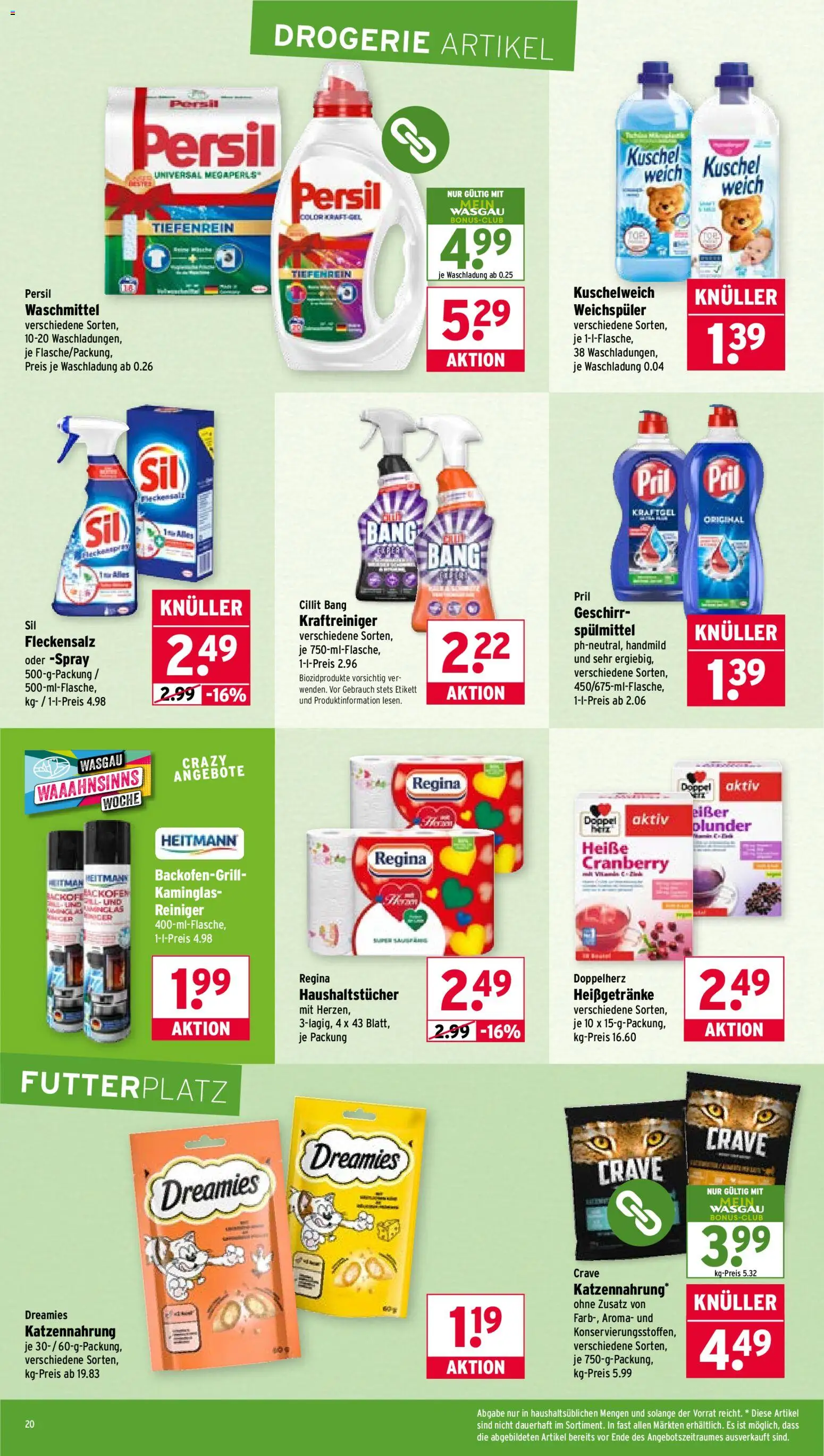 Wasgau Prospekt 	 – gültig ab 24.11.2025 | Seite: 20 | Produkte: Kuschelweich, Backofen, Pril, Persil