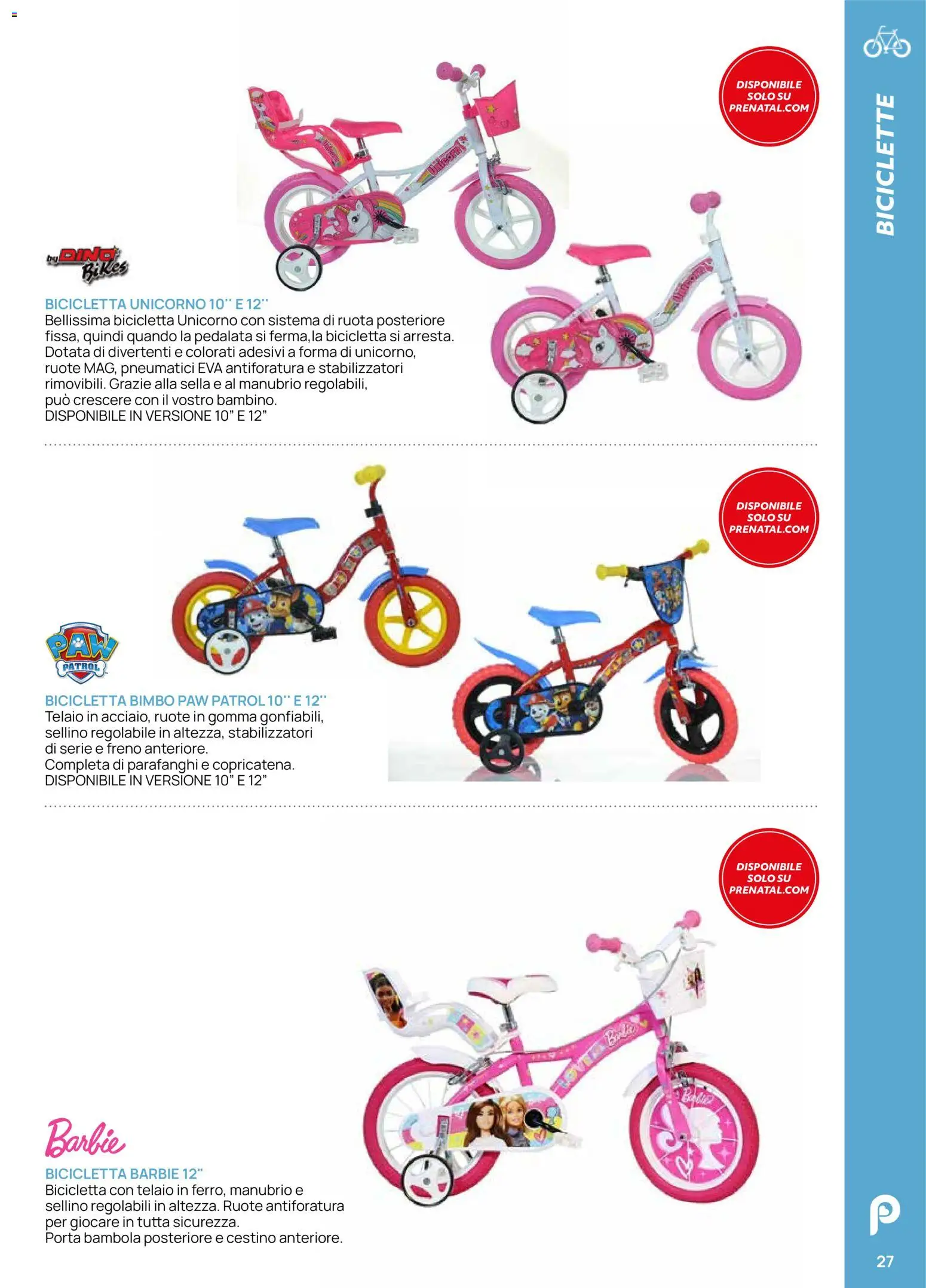 Volantino Prenatal del 28.04.2026 | Pagina: 27 | Prodotti: Bicicletta, Cestino