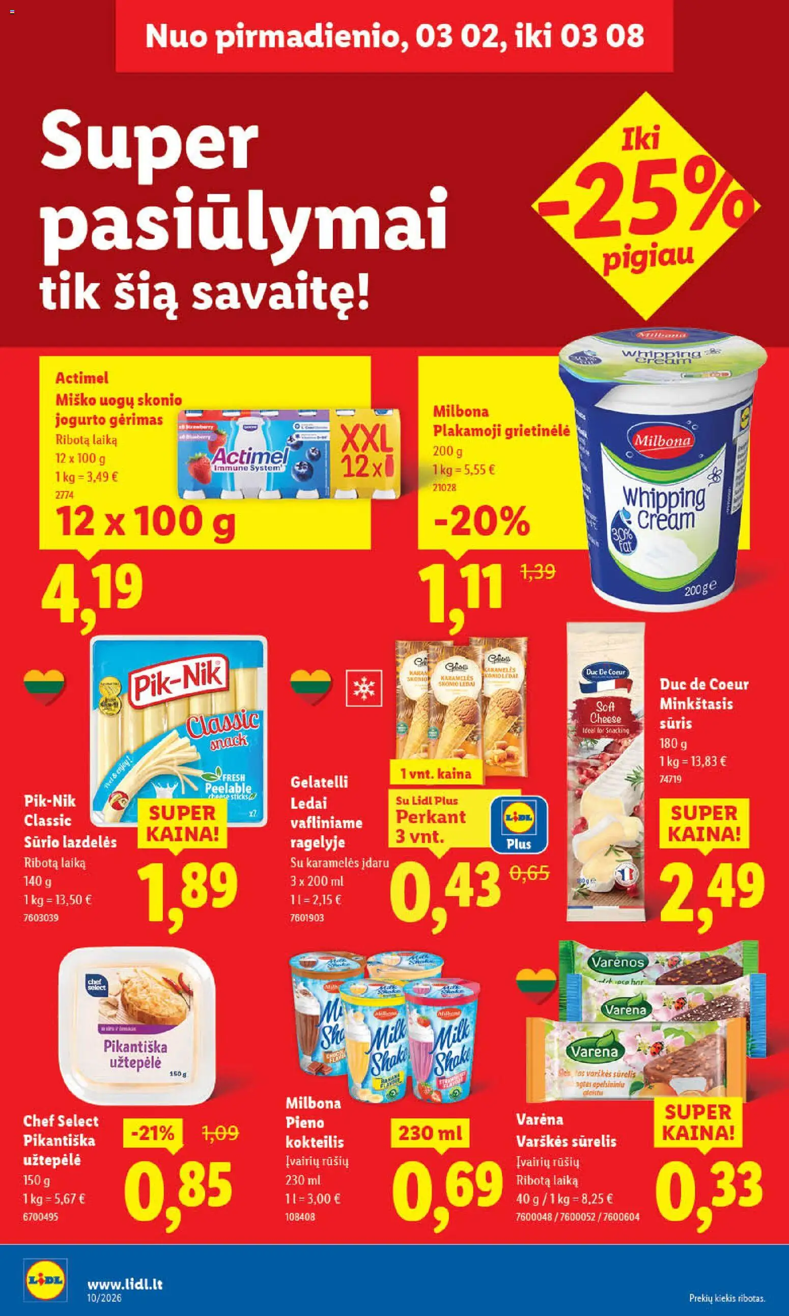 LIDL akcijos nuo 02.03.2026 | Puslapis: 26 | Prekių: Košė, Makaronai, Traškučiai, Pistacijos