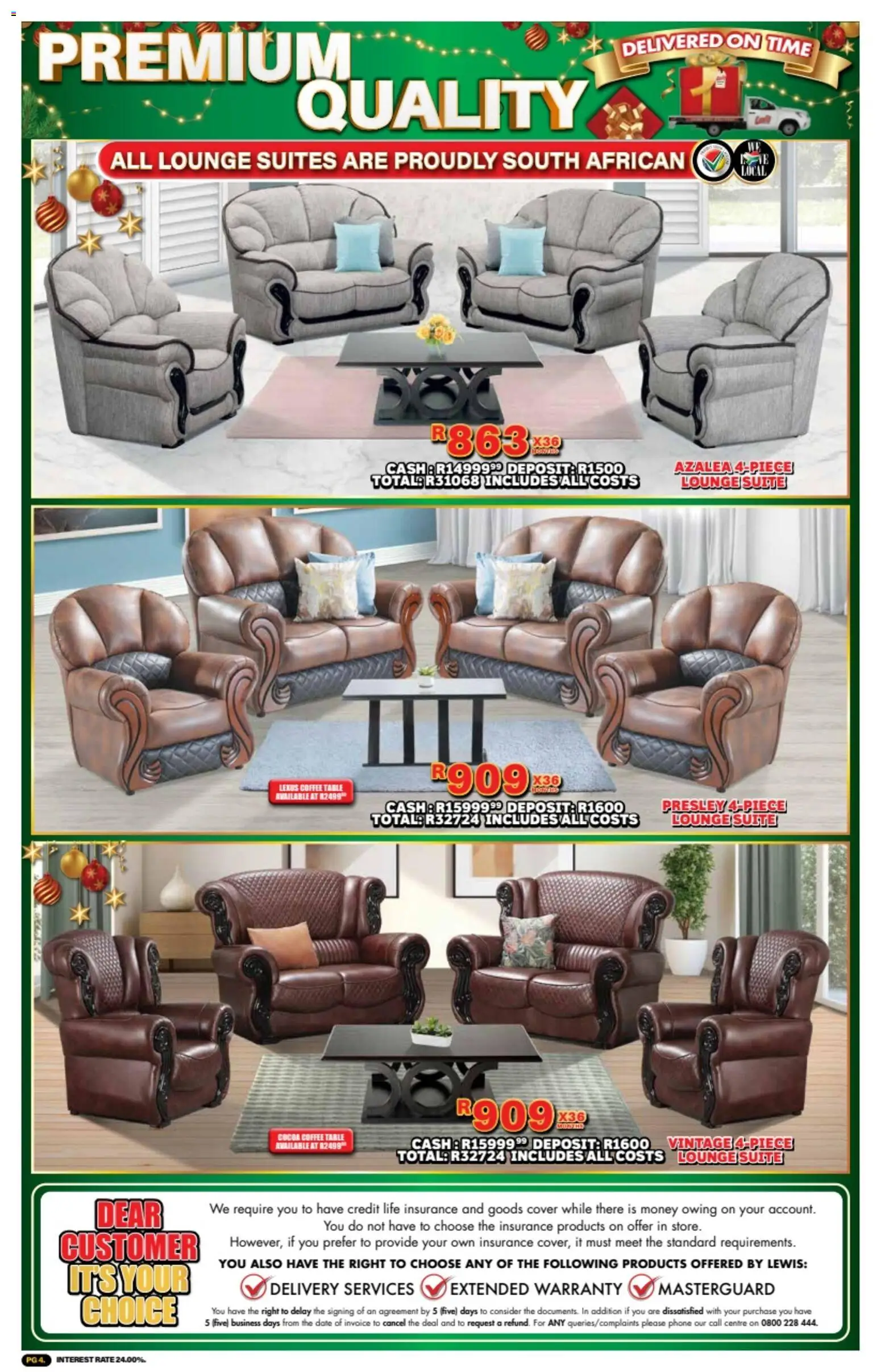 New Lewis Stores catalogue – valid from 10.11.2025 | Page: 4 | Products: Cover, Phone, Coffee table, Lounge suite