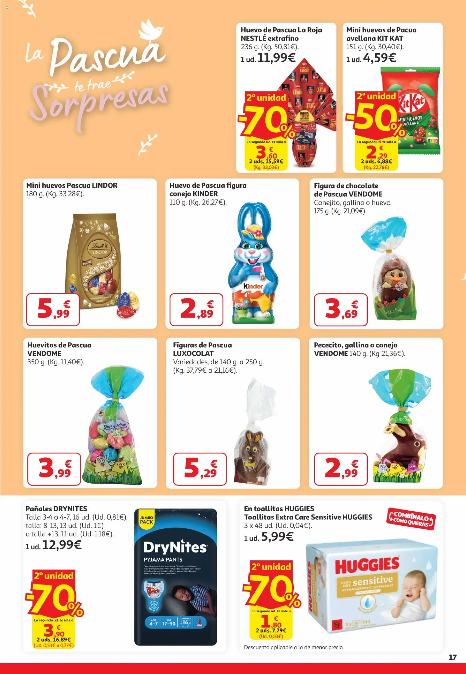 Alcampo  Canarias │ válido desde el 25.03.2026 | Página: 17 | Productos: Huevos, Chocolate, Κεραία, Té