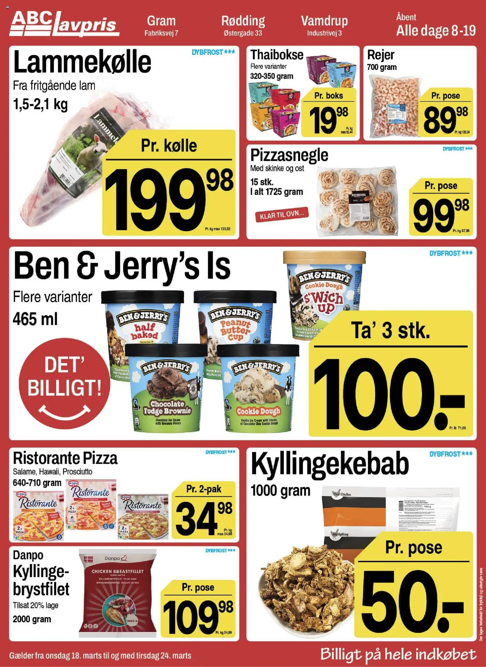 Abc Lavpris tilbudsavis – gyldig fra 18.03.2026 | Side: 4 | Produkter: Boks, Brownies, Ost, Pizza