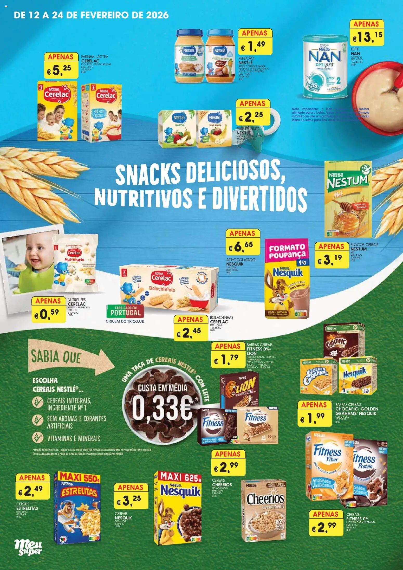 Meu Super folheto │ válido de 12.02.2026 | Página: 1 | Produtos: Aveia, Vitela, Abóbora, Flocos