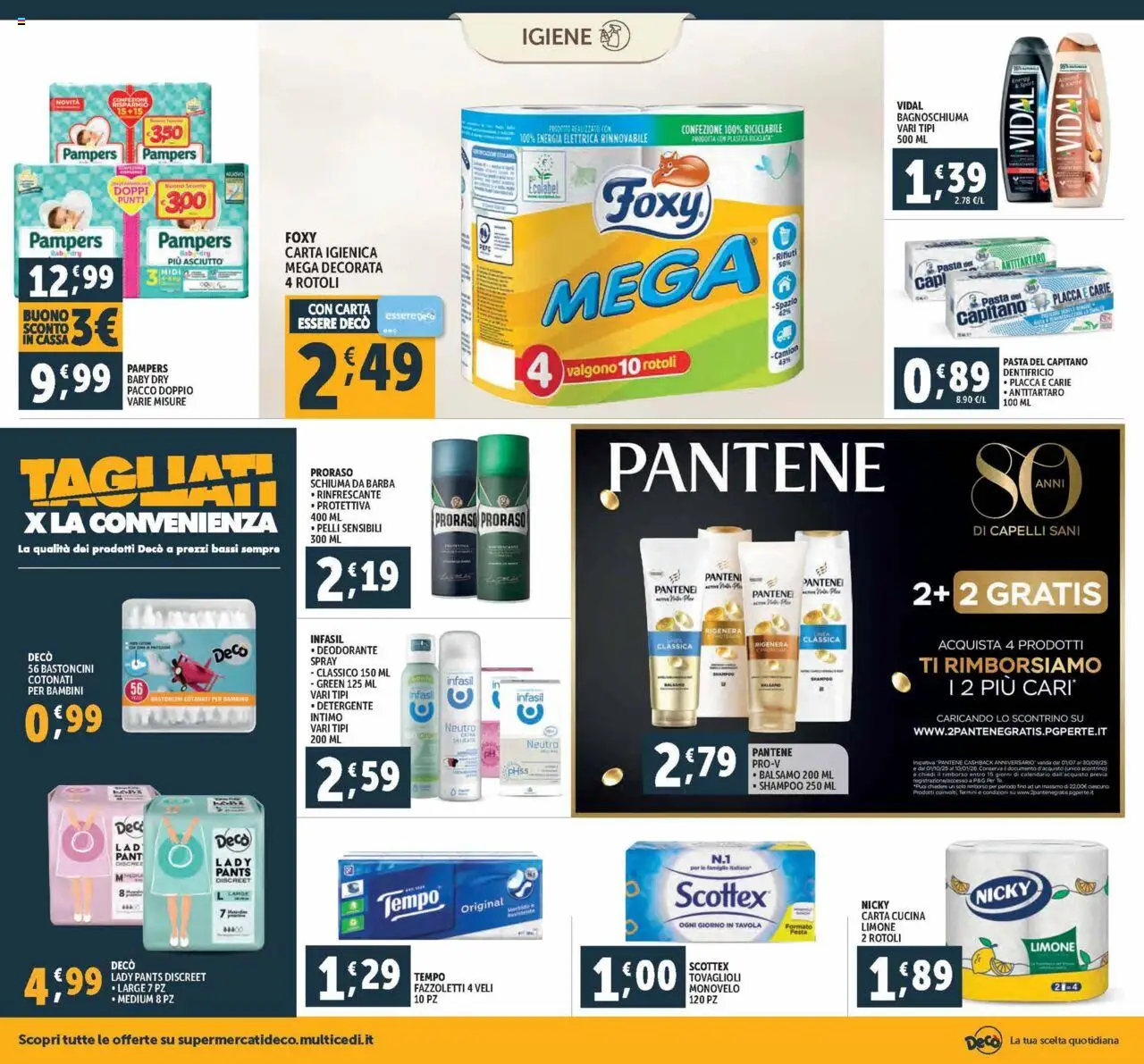 Volantino Decò del 03.10.2025 | Pagina: 18 | Prodotti: Schiuma da barba, Carta igienica, Dentifricio, Fazzoletti