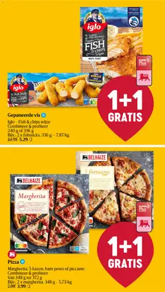 Pizza, Margherita, 5 kazen, ham pesto of piccante Combineer & profiteer Van 348 g tot 372 g Bijv.: 2 x margherita, 348 g - Voorbeeld van een folder van Delhaize, geldig van 13.11.2025 | Pagina: 23