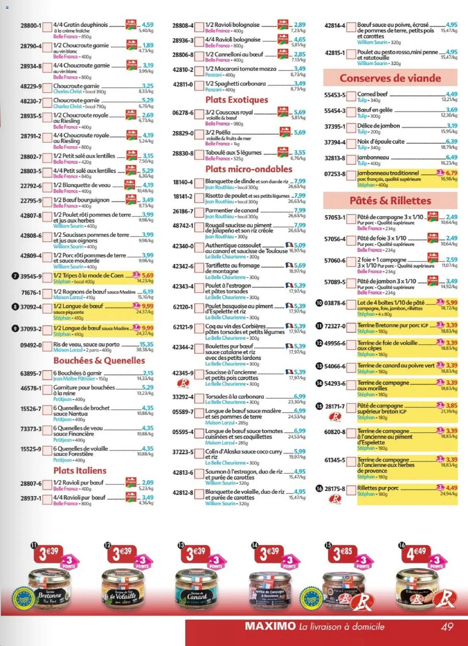 {H1} | Page: 49 | Produits: Pesto, Viande, Oignons, Gelée