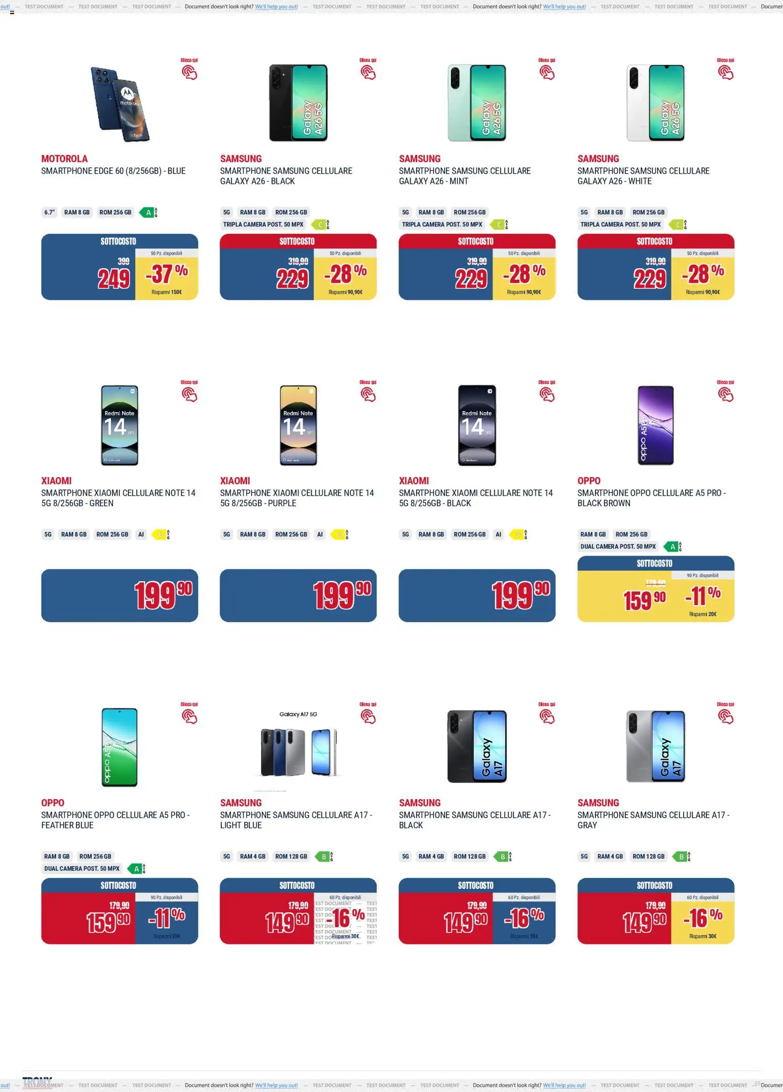 Volantino Trony del 13.12.2025 | Pagina: 5 | Prodotti: Xiaomi, Smartphone samsung, Cellulare, Smartphone