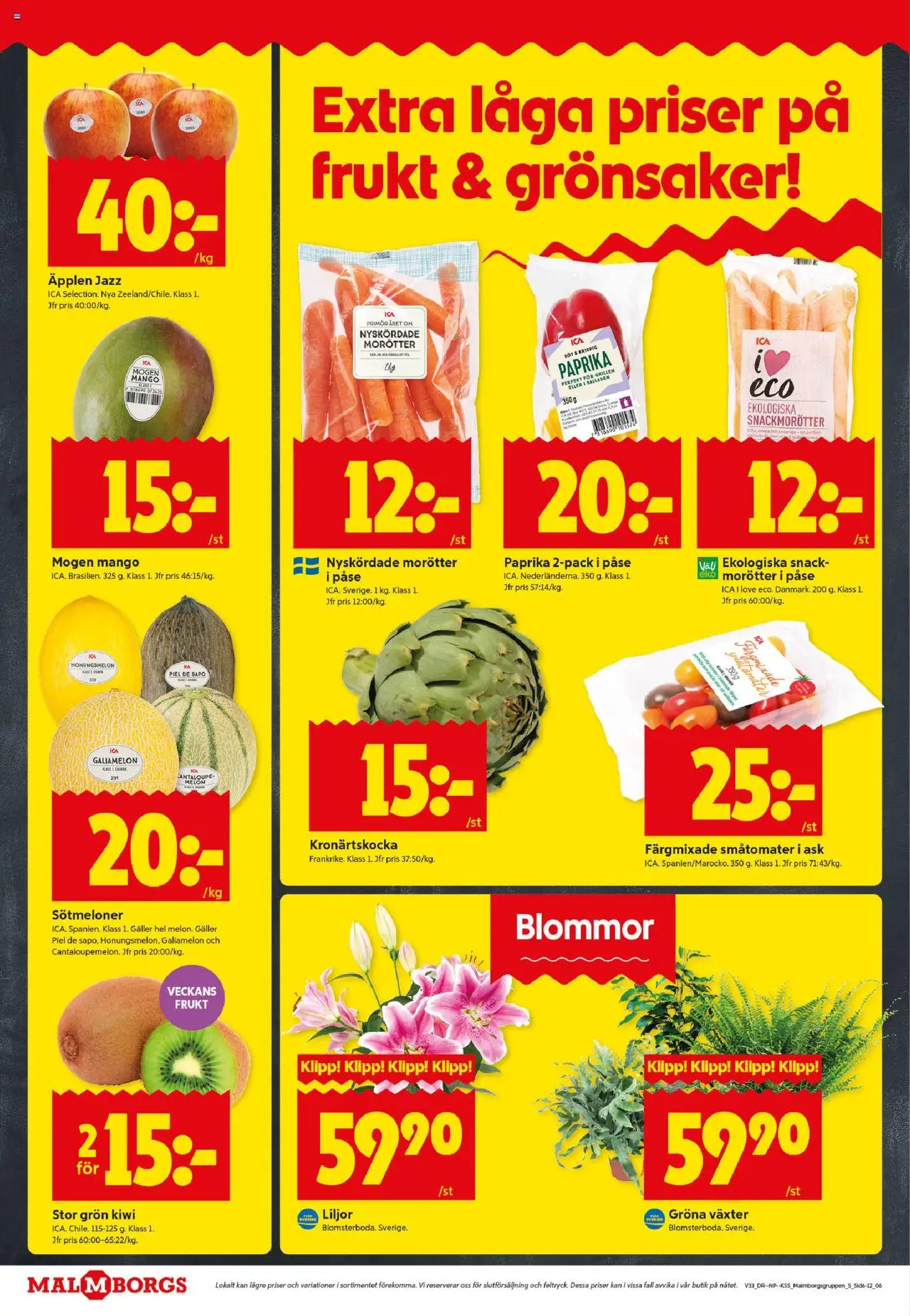 ICA Kvantum reklamblad aktuell från 11.08.2025 | Sida: 6 | Produkter: Honungsmelon, Galler, Kiwi, Mango