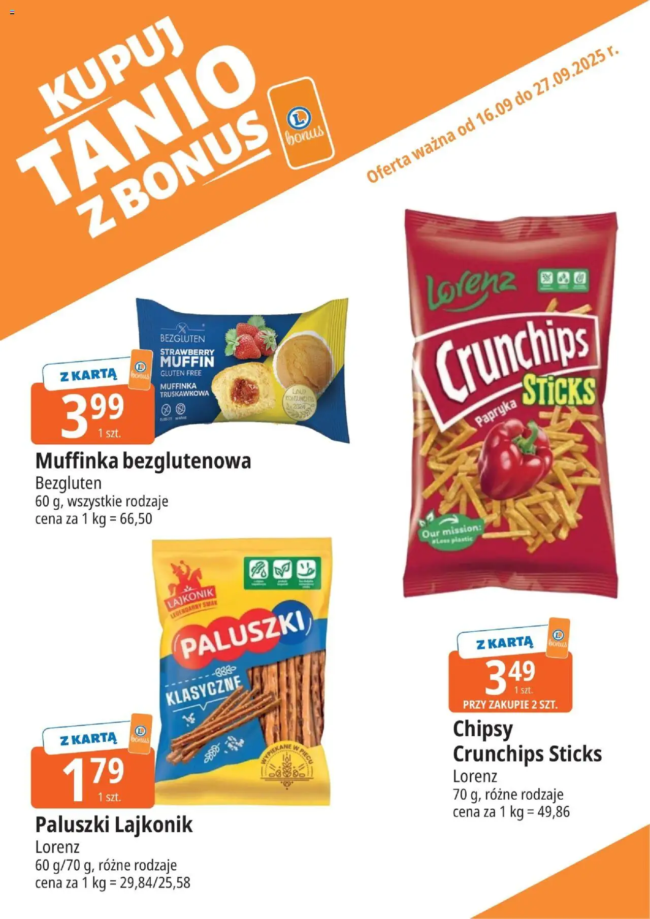 E.Leclerc Gazetka - Elbląg kupony dodatkowe od 16.09.2025 | Strona: 11 | Produkty: Karta, Chipsy, Papryka, Paluszki
