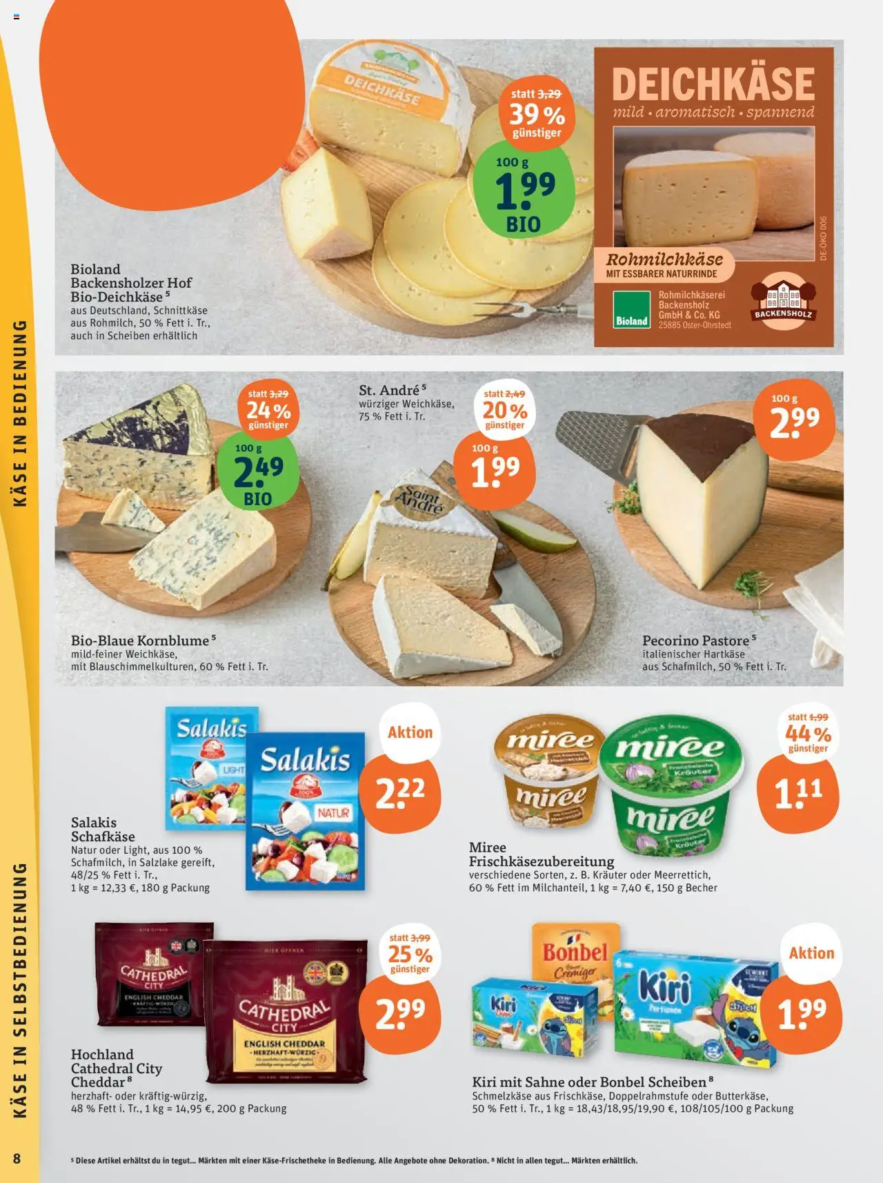 Tegut Prospekt – gültig ab 08.09.2025 | Seite: 10 | Produkte: Käse, Salakis, Sahne