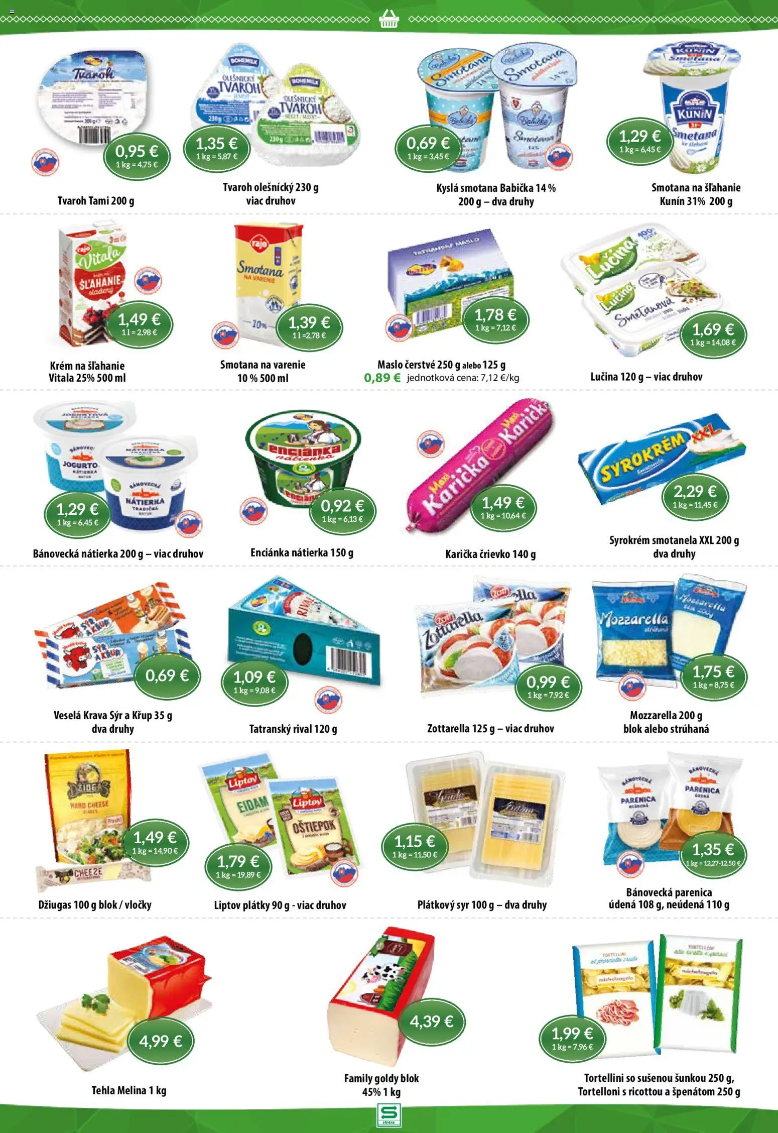 Nové Sintra akcie – leták je platný od 19.02.2026 | Strana: 5 | Produkty: Maslo, Eidam, Tvaroh, Vločky