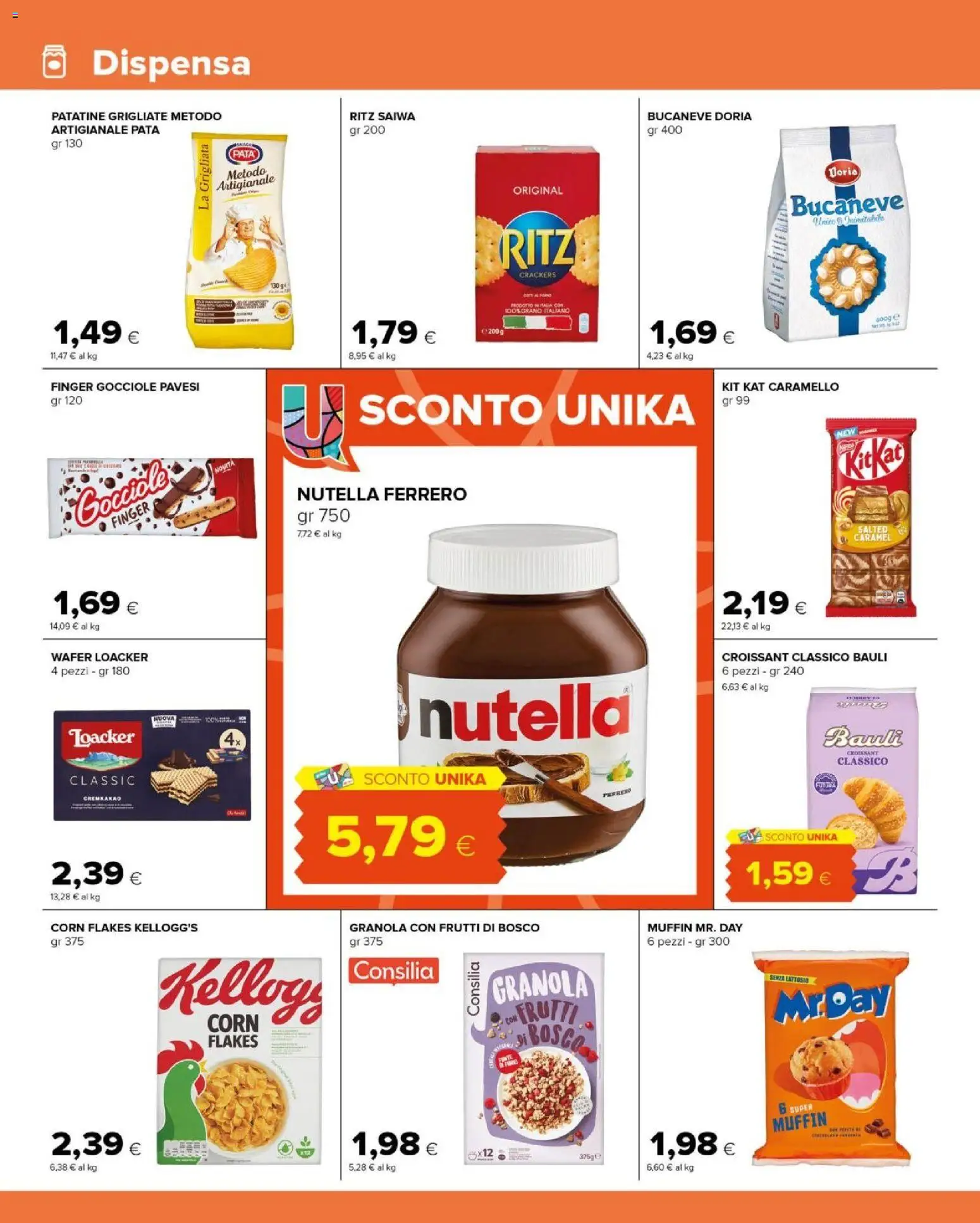 Volantino Tigre del 19.11.2025 | Pagina: 10 | Prodotti: Patatine, Nutella, Muffin, Croissant