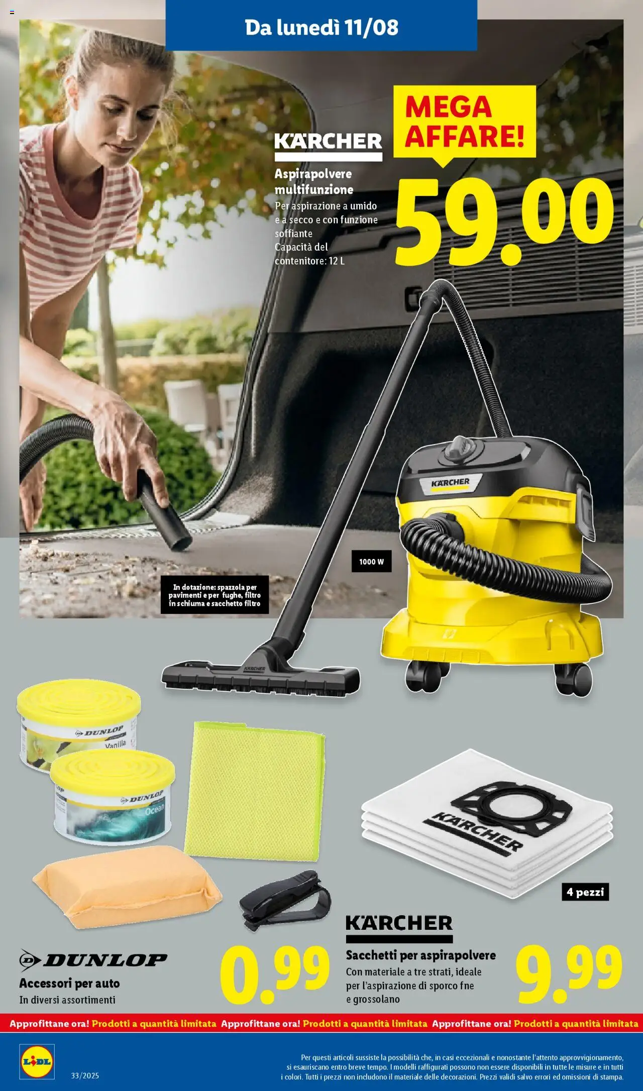 Volantino Lidl del 11.08.2025 | Pagina: 34 | Prodotti: Spazzola, Contenitore, Aspirapolvere