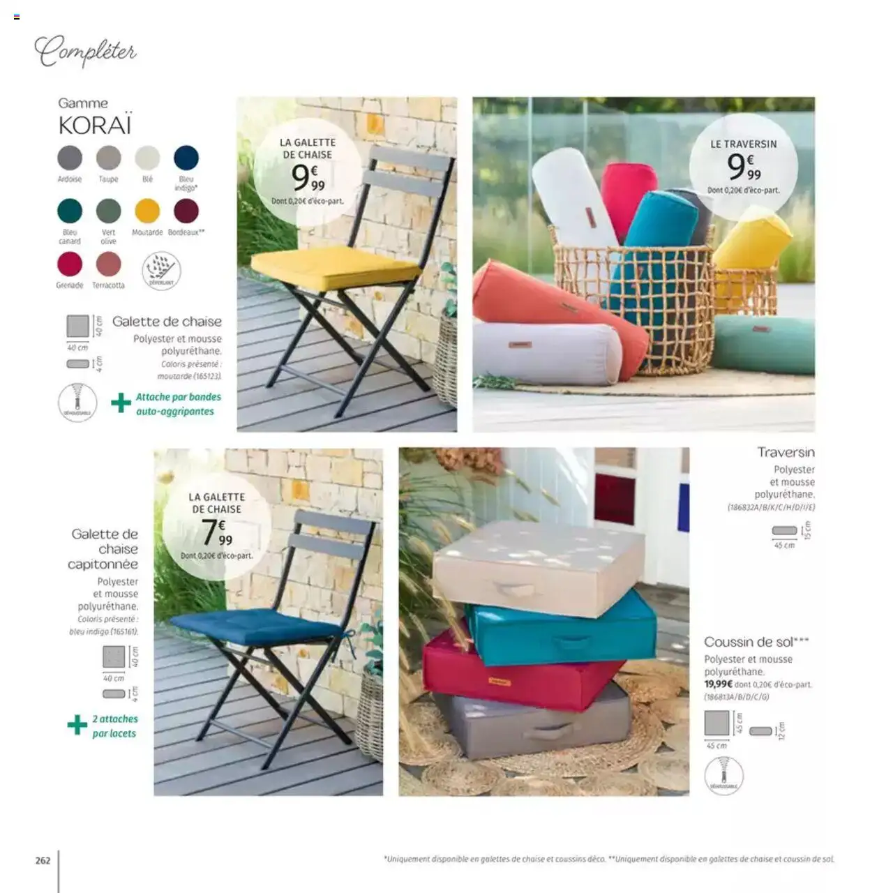  | Page: 262 | Produits: Olive, Mousse, Galette de chaise, Moutarde