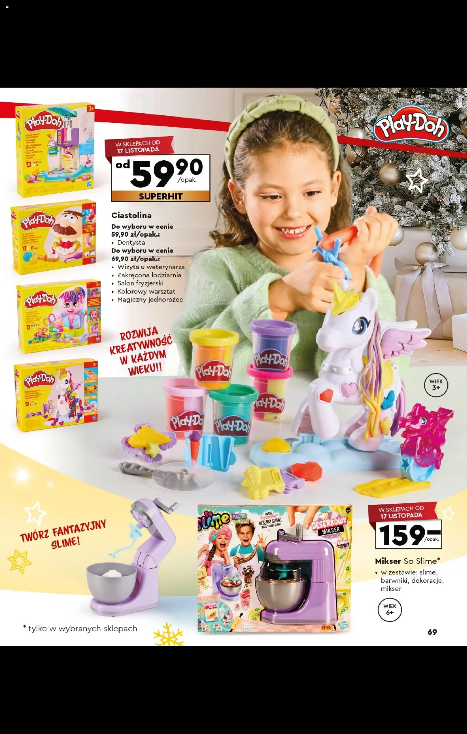 Biedronka gazetka - Kraina zabawek od 27.10.2025 | Strona: 69 | Produkty: Mikser, Jednorożec, Ciastolina play-doh