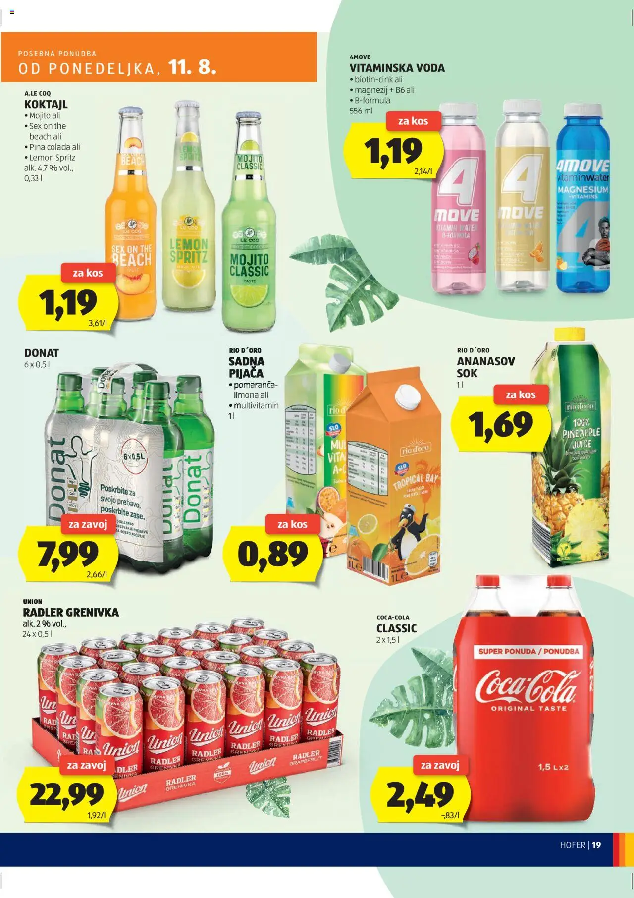 Hofer SI katalog | vrijedi od 07.08.2025 | Stranica: 19 | Proizvodi: Radler, Voda