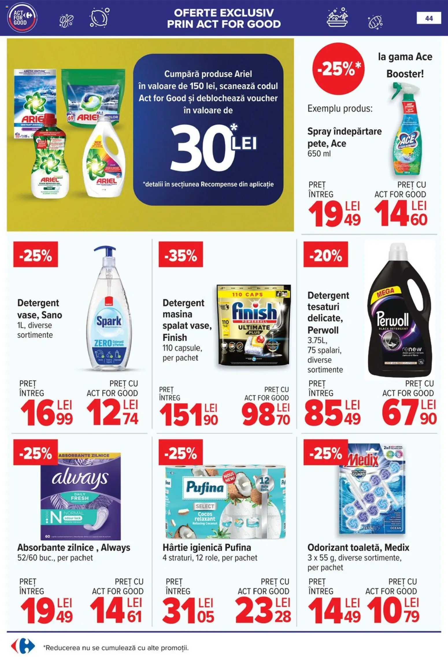 Noul catalog Carrefour – valabil de la 15.04.2026 | Pagină: 45 | Produse: Detergent, Absorbante
