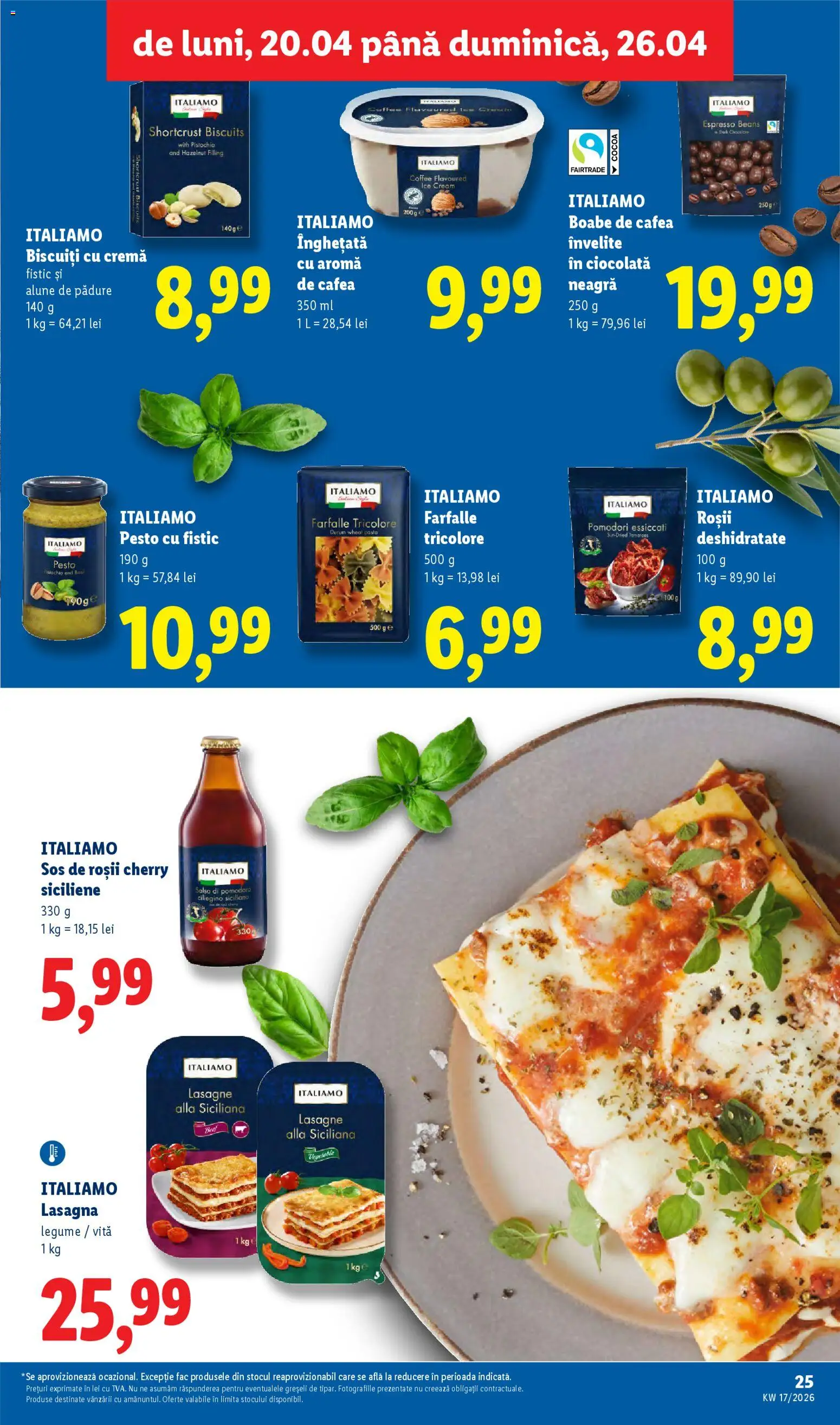 Noul catalog Lidl – valabil de la 20.04.2026 | Pagină: 25 | Produse: Brokoli, Cremă, Cafea, Înghețată